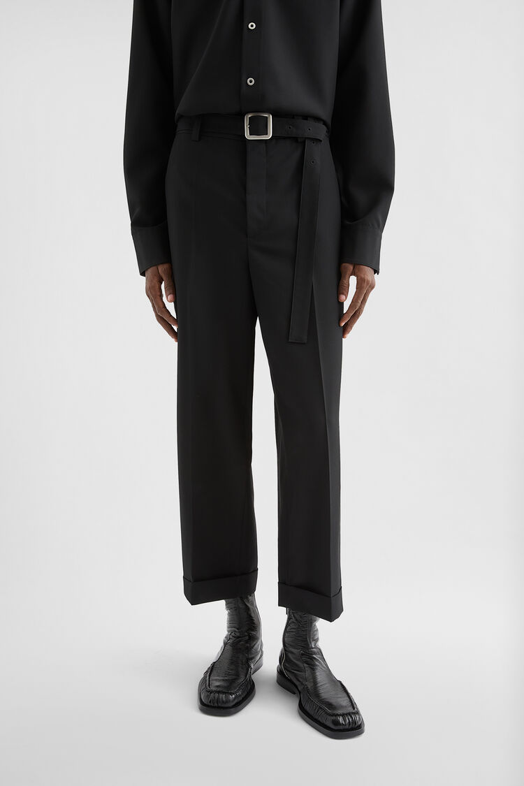 Wool Poplin Belted Trousers - Trousers Wool Poplin Belted Trousers - Trousers - Image 2