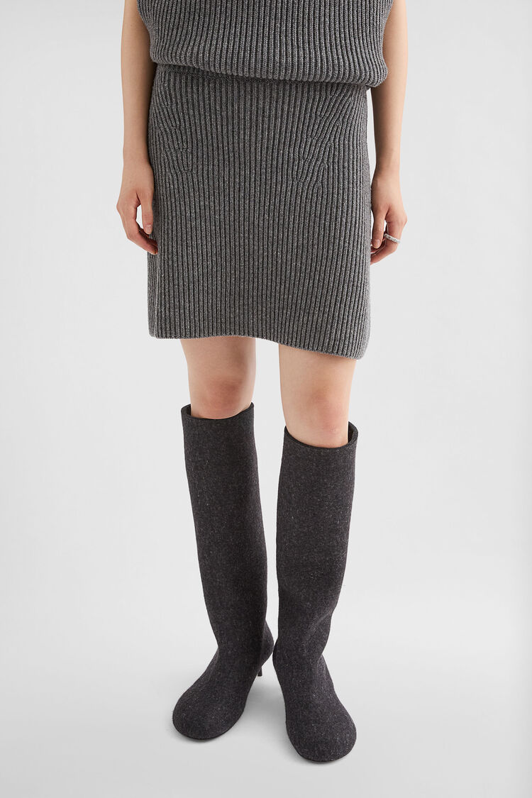 Wool Knit Mini Skirt - Skirts Wool Knit Mini Skirt - Skirts - Image 2
