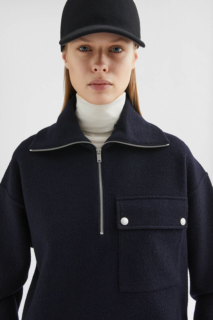 Felt Wool Zip-Up Sweater - Sweatshirts Felt Wool Zip-Up Sweater - Sweatshirts - Image 3