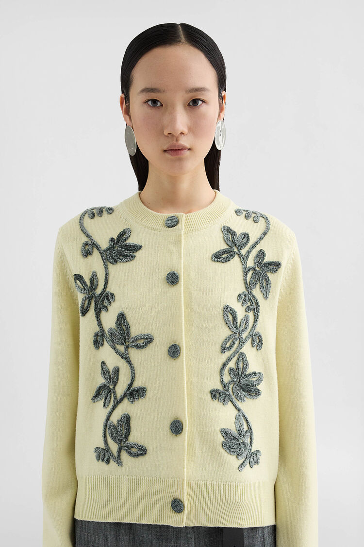 Wool Blend Embroidered Cardigan - Cardigans Wool Blend Embroidered Cardigan - Cardigans - Image 5