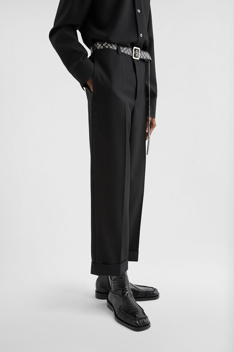 Wool Poplin Belted Trousers - Trousers Wool Poplin Belted Trousers - Trousers - Image 3