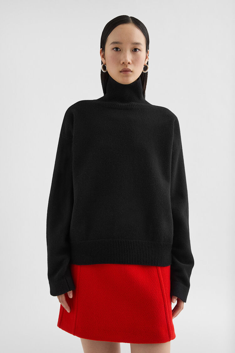 Wool Blend High-Neck Sweater - Sweaters Wool Blend High-Neck Sweater - Sweaters - Image 3