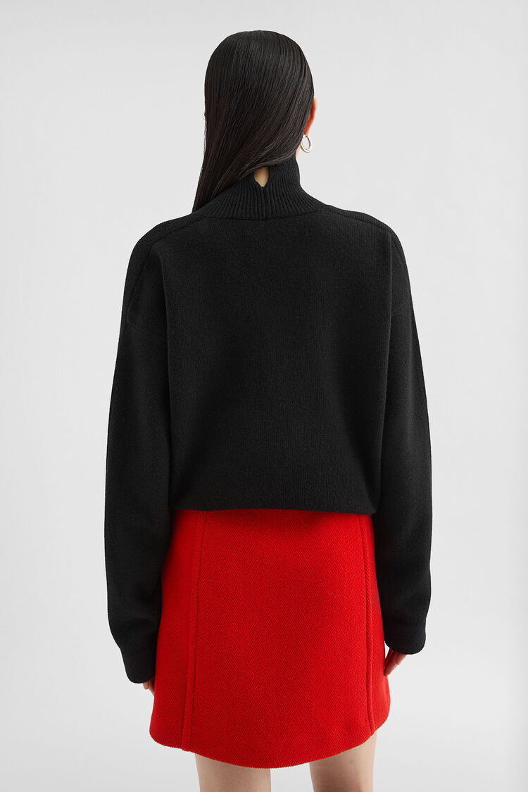 Wool Blend High-Neck Sweater - Sweaters Wool Blend High-Neck Sweater - Sweaters - Image 4