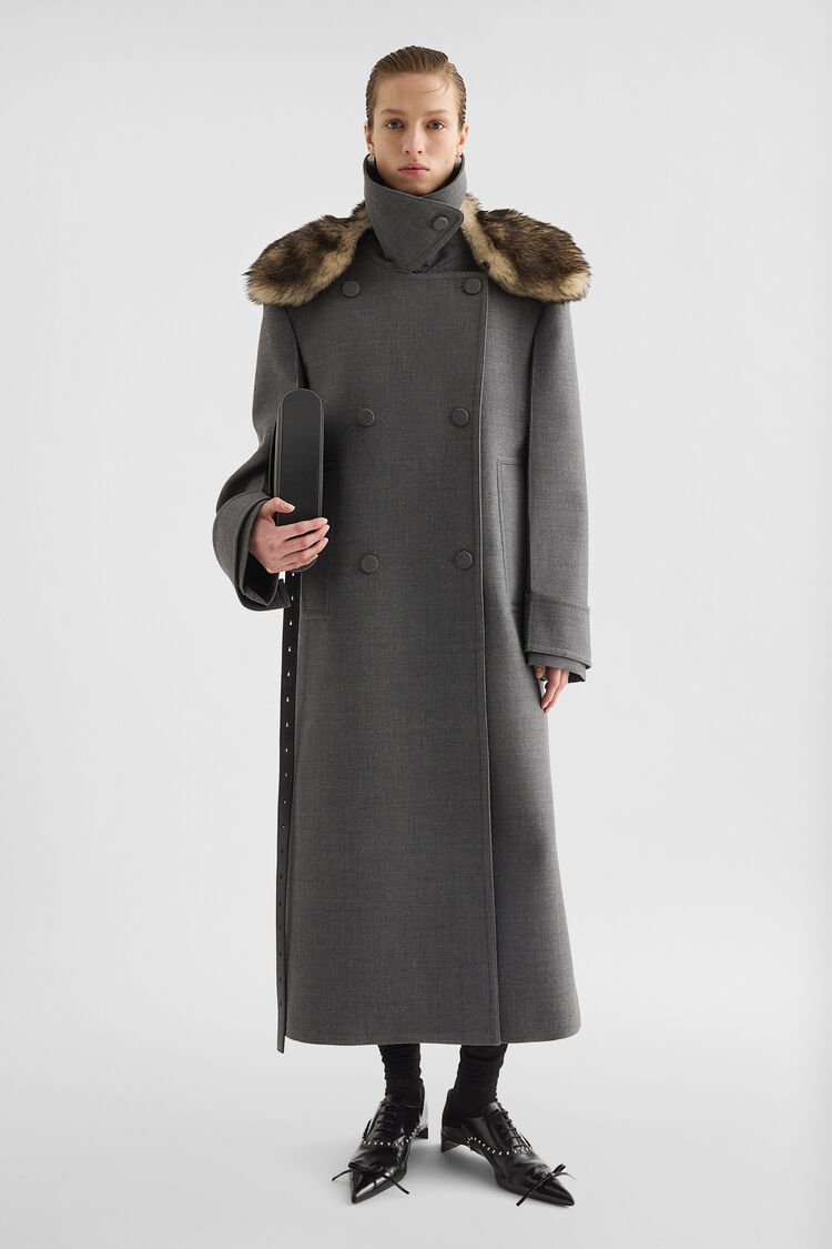 Manteau en gabardine de laine - Manteaux Manteau en gabardine de laine - Manteaux - Image 1