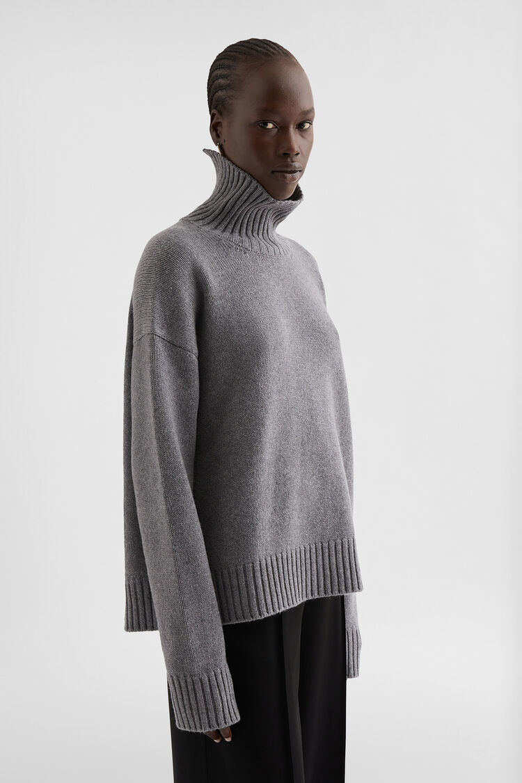 Cashmere Blend High-Neck Sweater - Sweaters Cashmere Blend High-Neck Sweater - Sweaters - Image 2