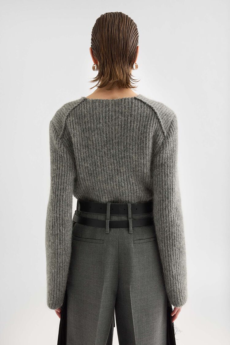 Wool Blend Crew-Neck Sweater - Sweaters Wool Blend Crew-Neck Sweater - Sweaters - Image 4