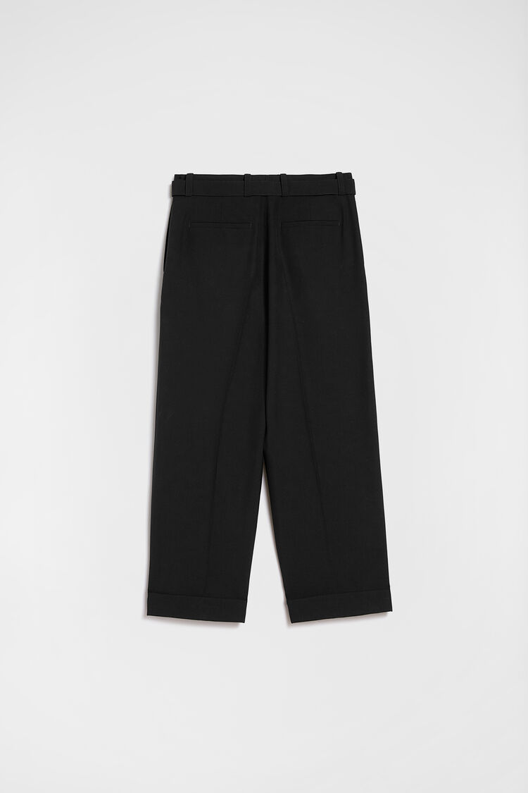 Wool Poplin Belted Trousers - Trousers Wool Poplin Belted Trousers - Trousers - Image 9