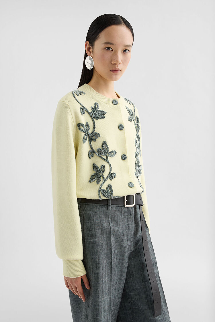 Wool Blend Embroidered Cardigan - Cardigans Wool Blend Embroidered Cardigan - Cardigans - Image 3