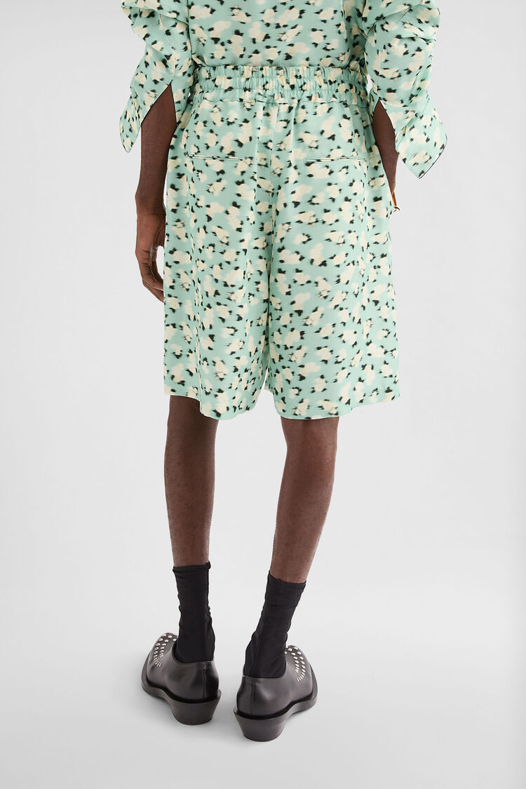 Fluid Viscose Printed Shorts - Trousers Fluid Viscose Printed Shorts - Trousers - Image 4