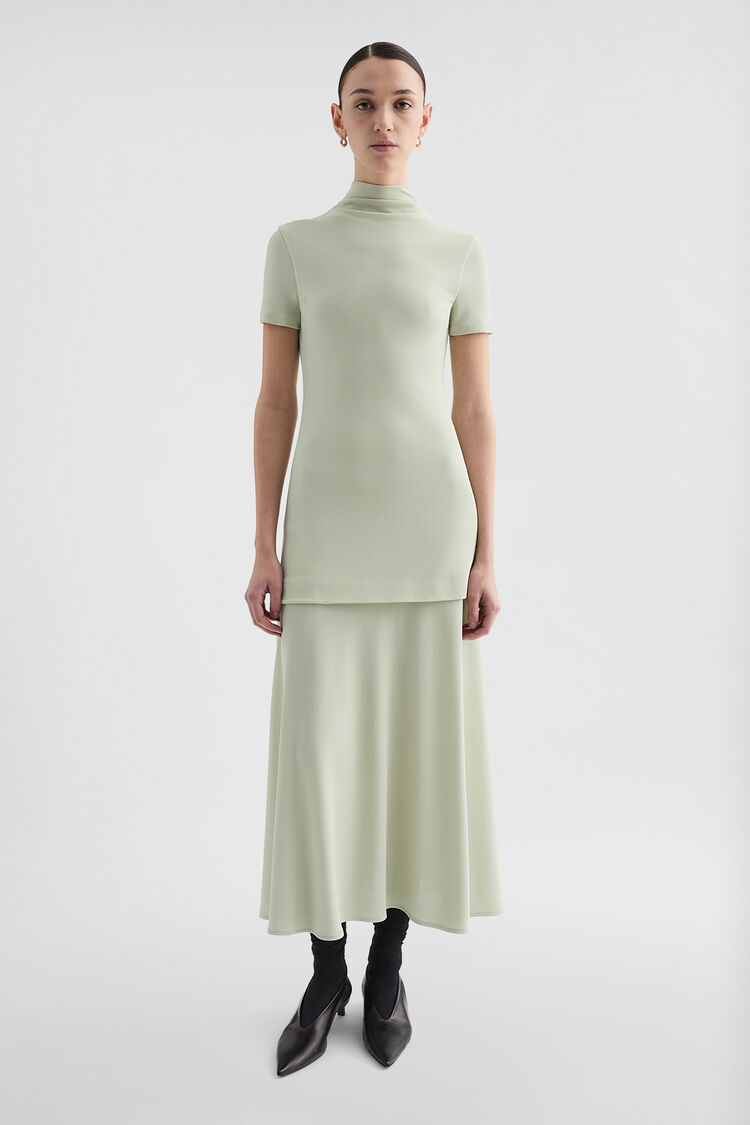 Fluid Viscose High-Neck Dress - Dresses Fluid Viscose High-Neck Dress - Dresses - Image 1