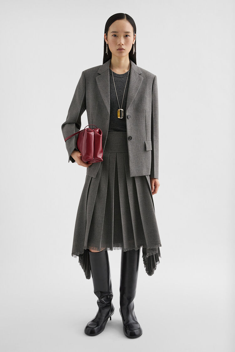 Wool Canvas Pleated Skirt - Skirts Wool Canvas Pleated Skirt - Skirts - Image 1