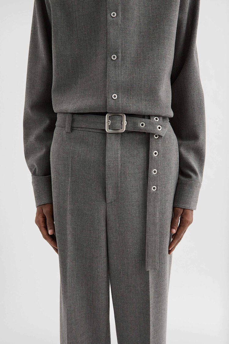 Wool Canvas Belted Trousers - Trousers Wool Canvas Belted Trousers - Trousers - Image 5