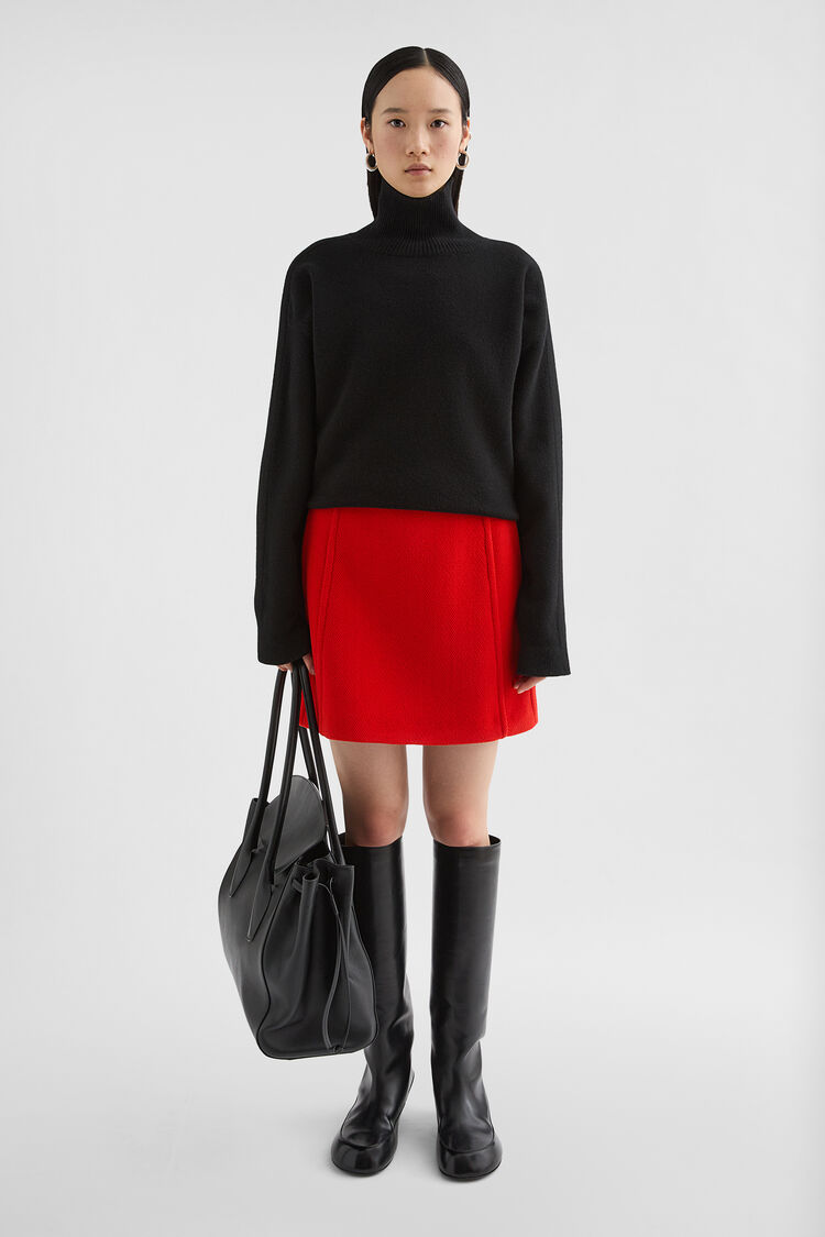 Mini gonna con motivo chevron in lana - Gonne Mini gonna con motivo chevron in lana - Gonne - Image 1