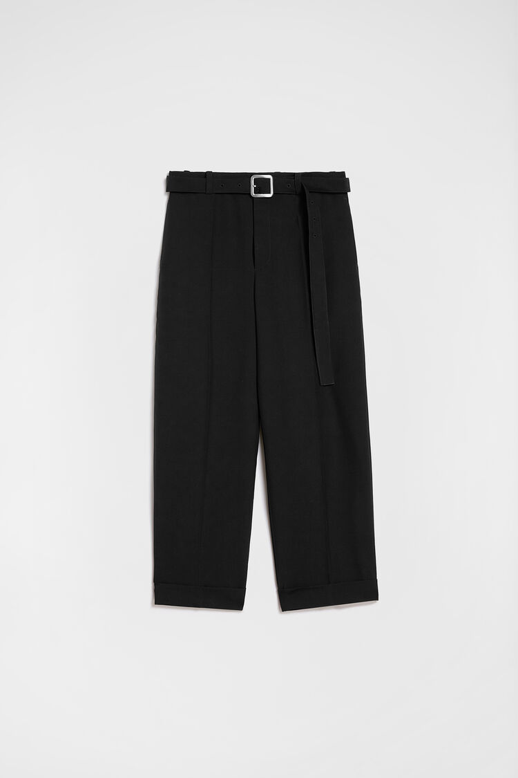 Wool Poplin Belted Trousers - Trousers Wool Poplin Belted Trousers - Trousers - Image 7
