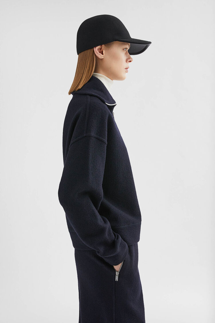 Felt Wool Zip-Up Sweater - Sweatshirts Felt Wool Zip-Up Sweater - Sweatshirts - Image 2
