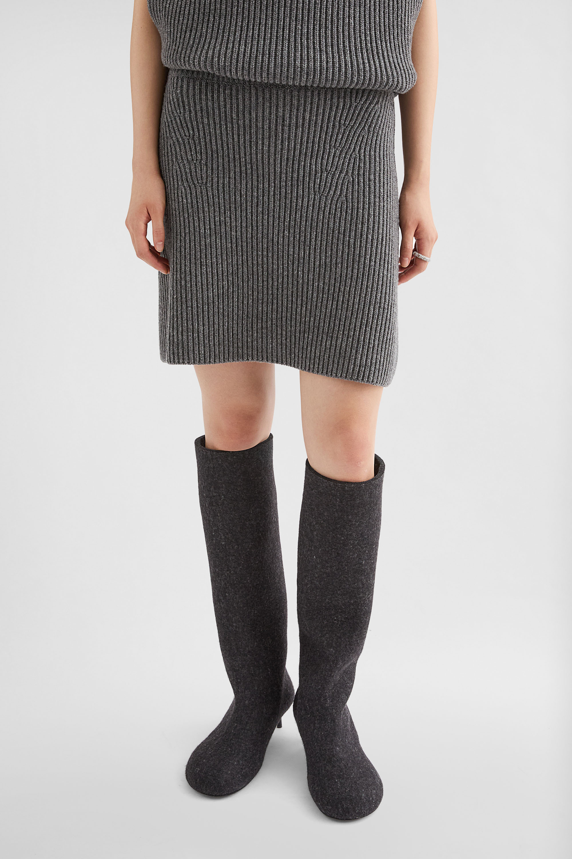 Wool Knit Mini Skirt - Skirts - Image 2