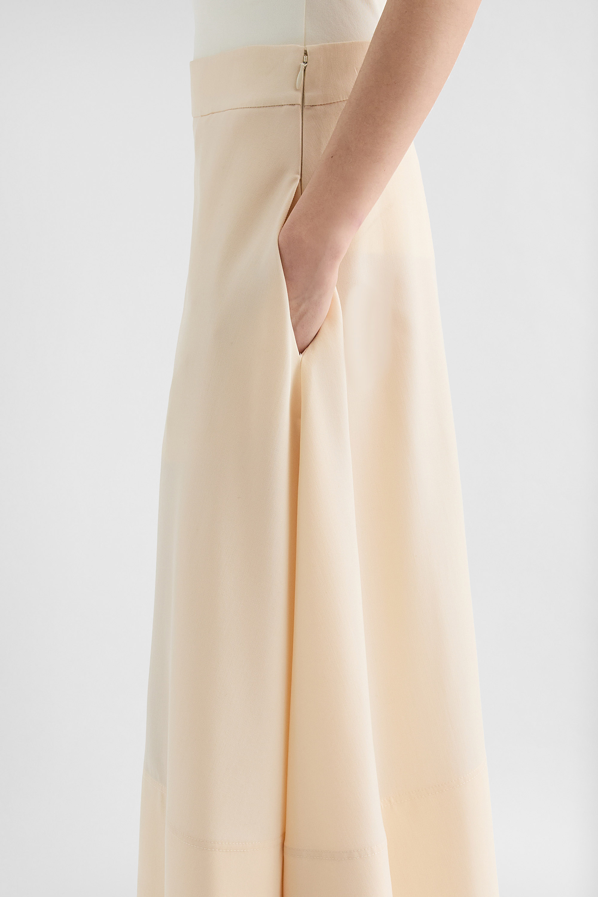 Lightweight Wool Gabardine Asymmetrical Skirt - Skirts - Image 5