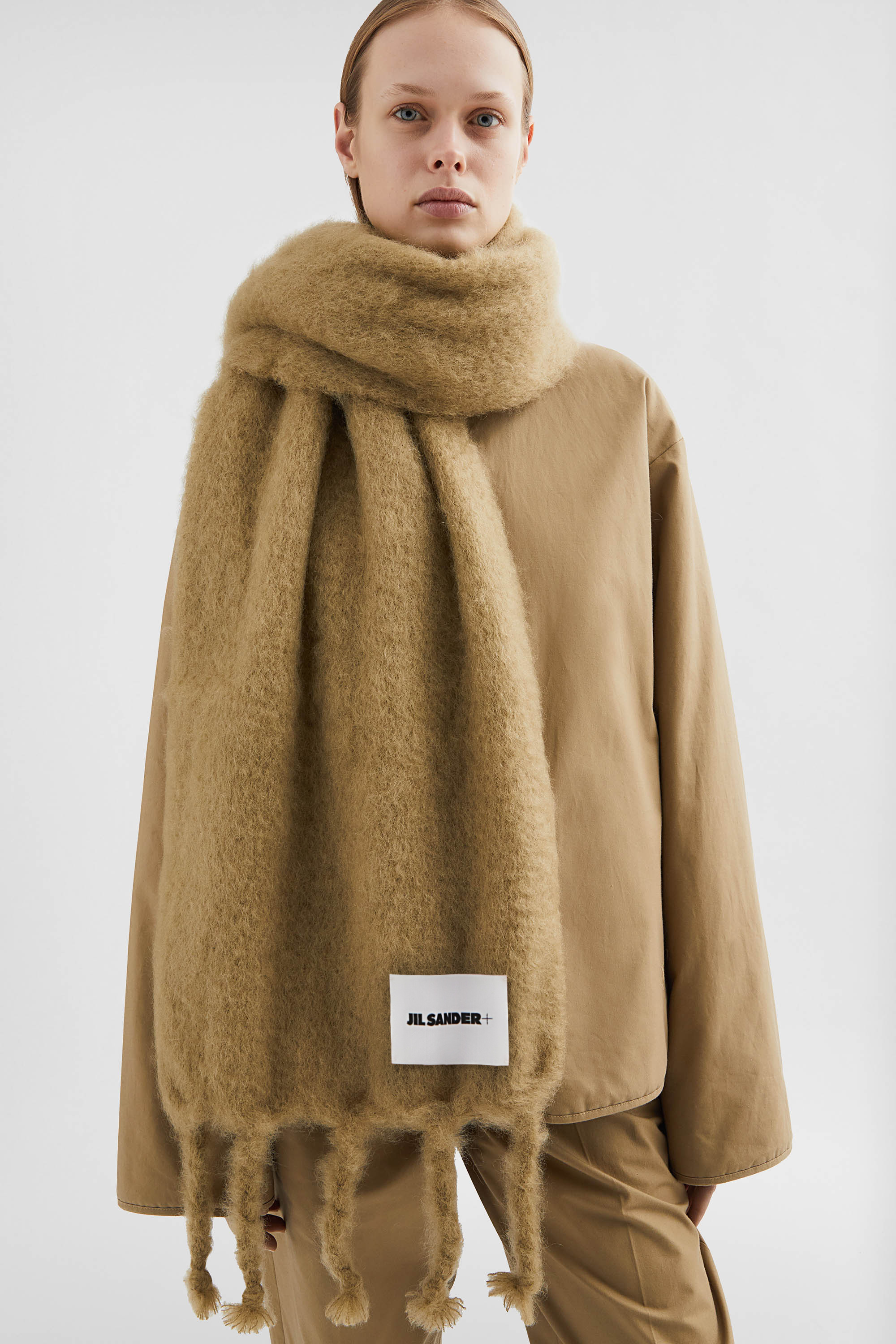 Wide Wool Blend Scarf - Scarves - Image 3