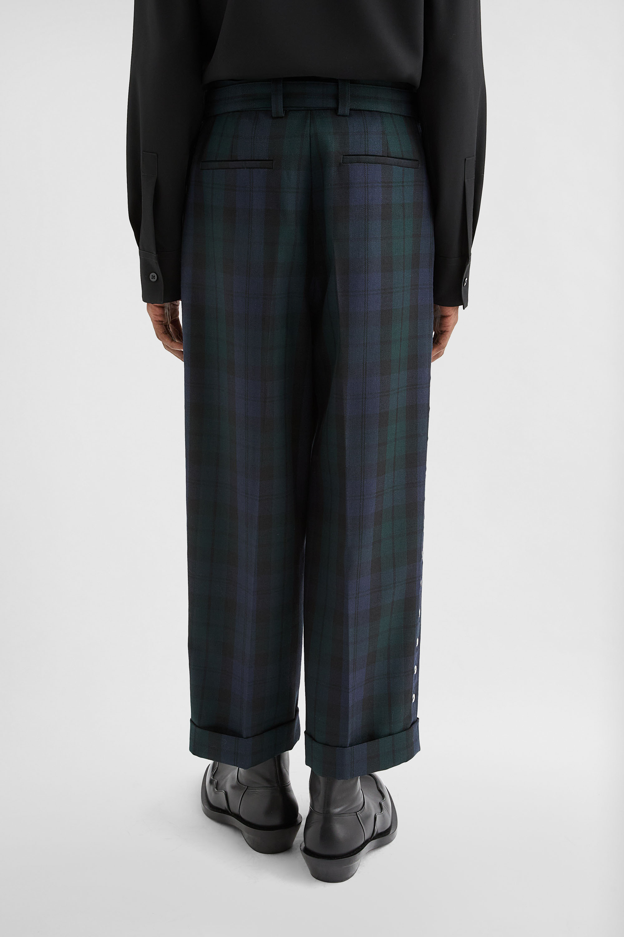 Wool Belted Trousers - Trousers - Image 4