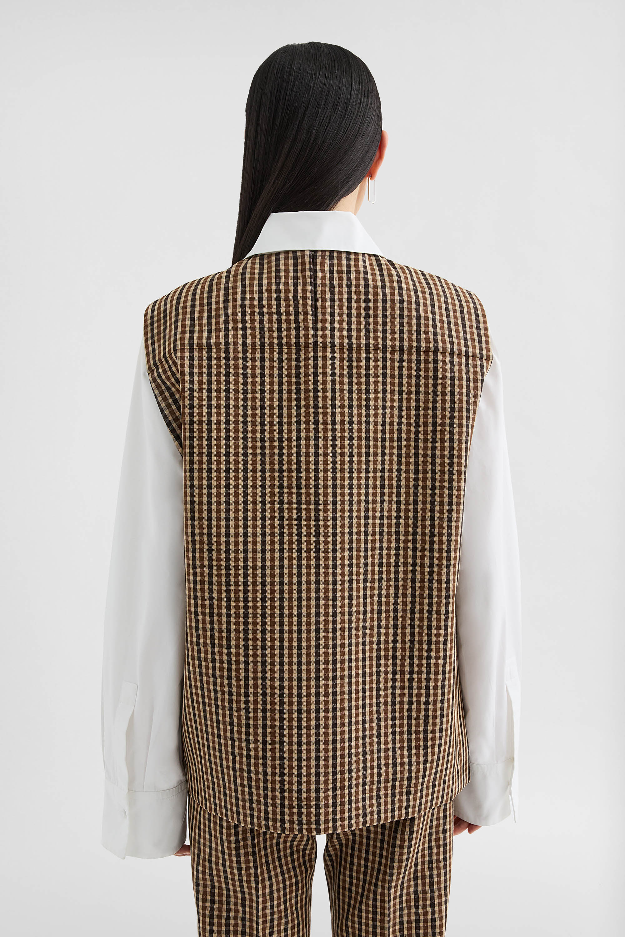 Wool Canvas Crew-Neck Vest - Tops - Image 4