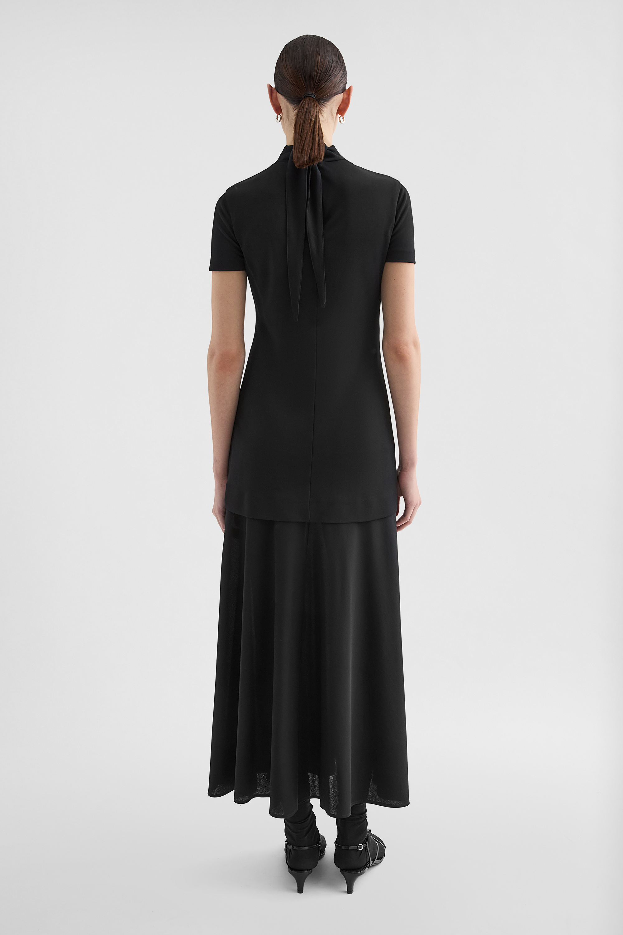 Fluid Viscose High-Neck Dress - Dresses - Image 4