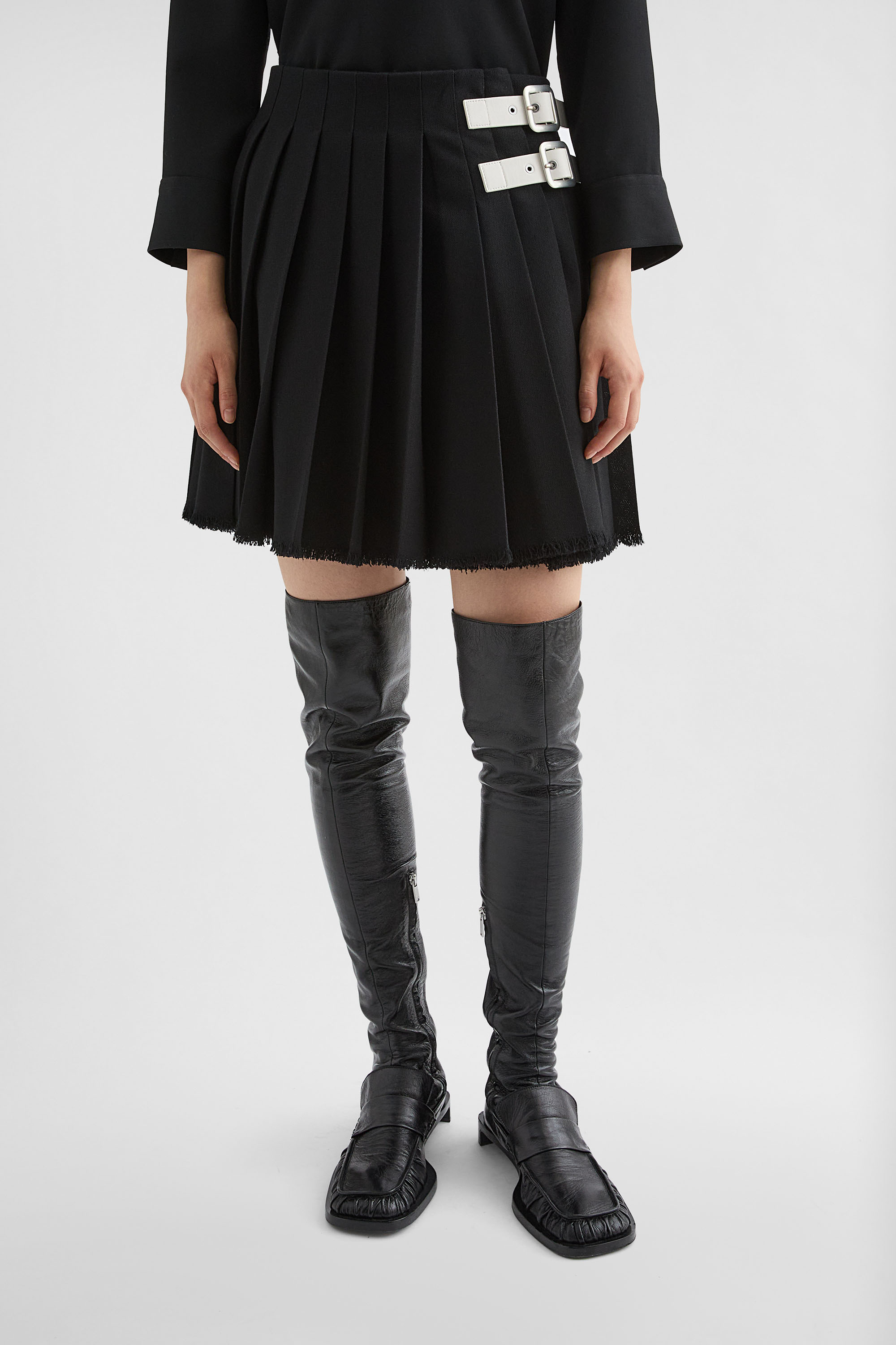 Wool Canvas Mini Skirt - Skirts - Image 2