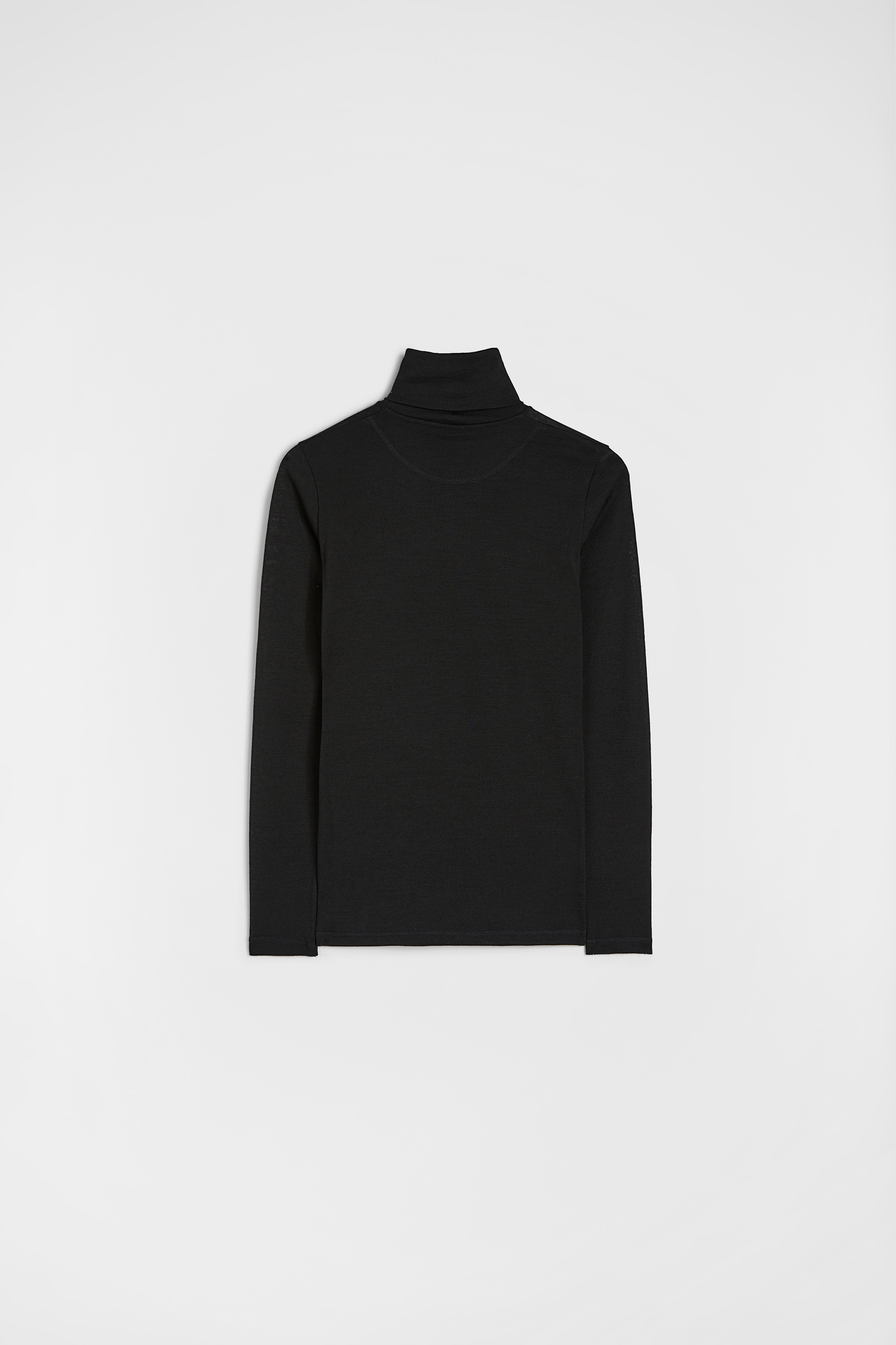 Lightweight Wool Blend High-Neck T-Shirt - T-shirts - Image 7