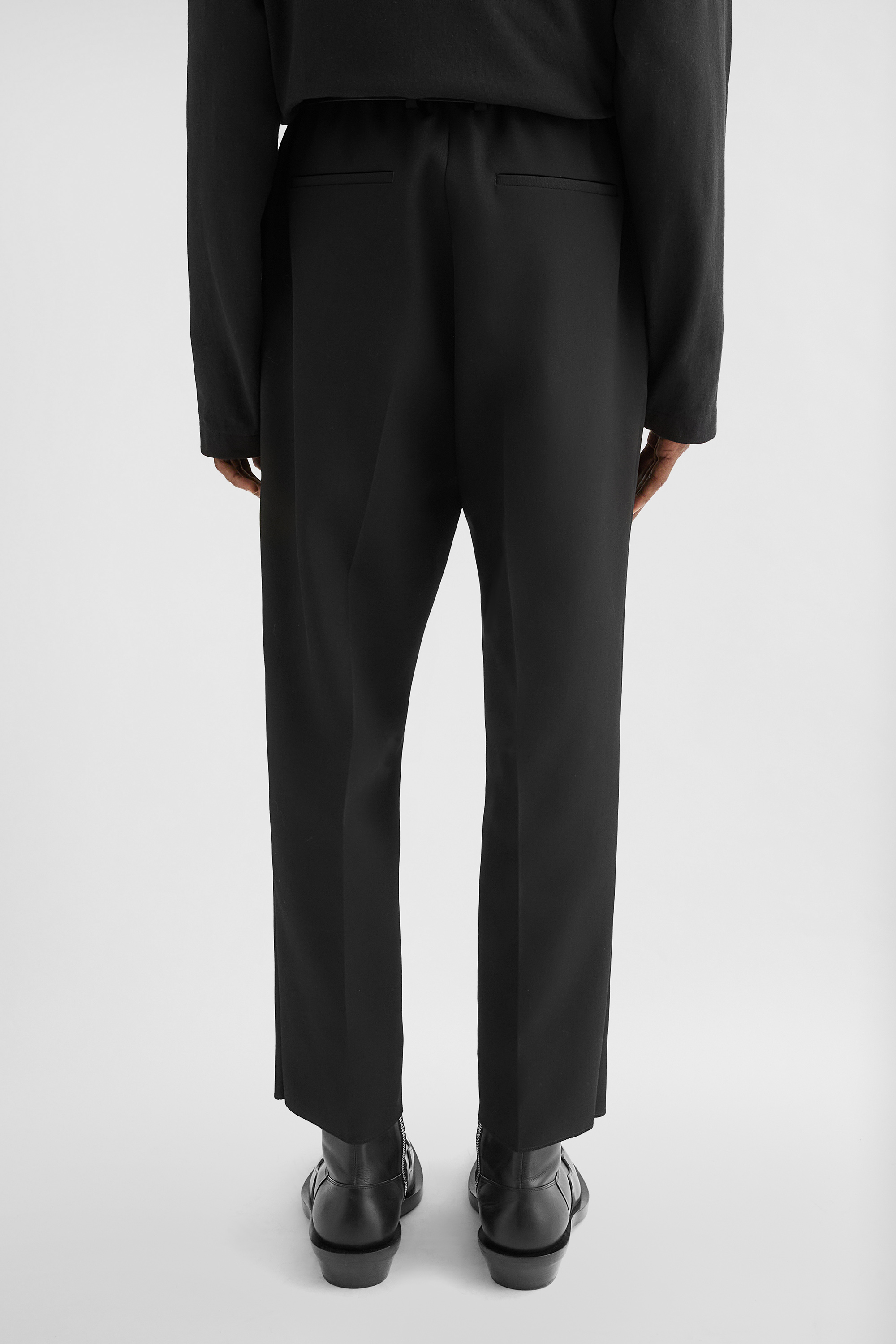 Wool Gabardine Tapered Trousers - Trousers - Image 4