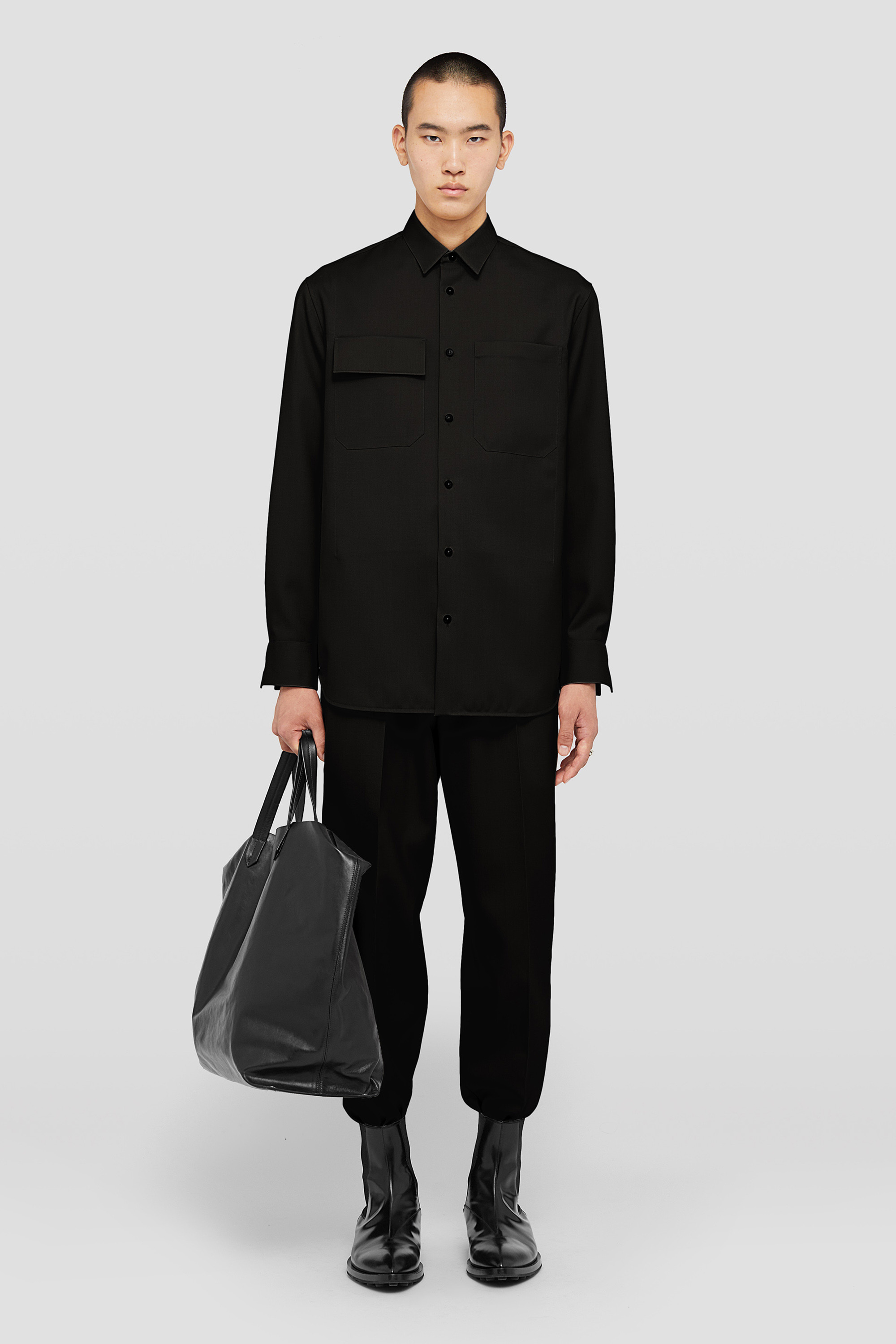 Lightweight Wool Gabardine Shirt - Shirts - Image 1