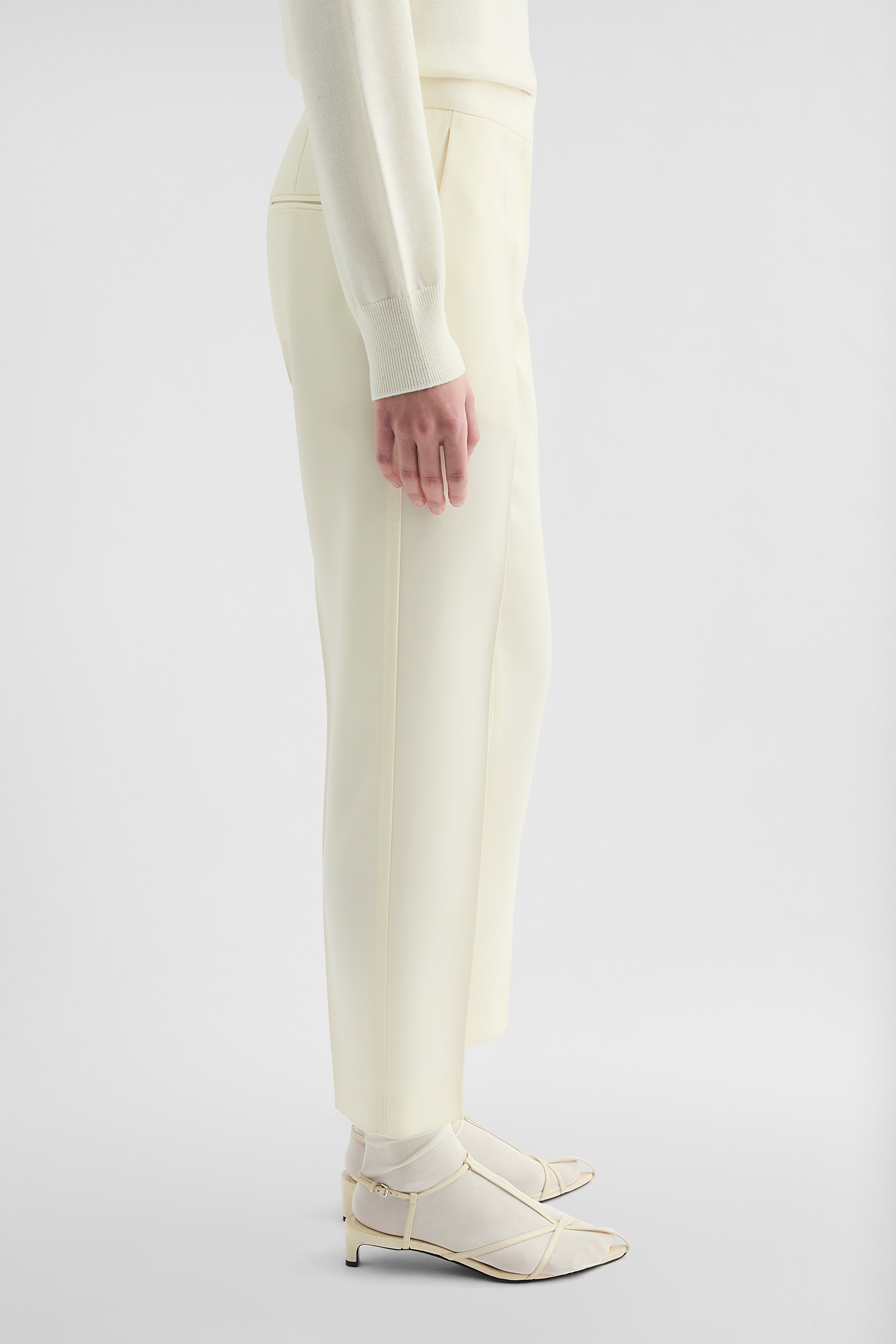 Wool Tailored Trousers - Trousers - Image 3