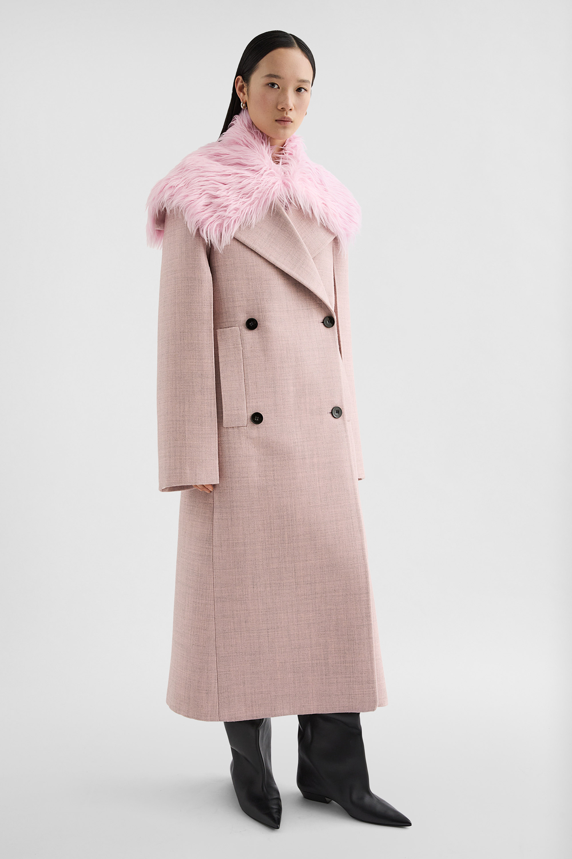 Manteau en laine chinée - Manteaux - Image 2