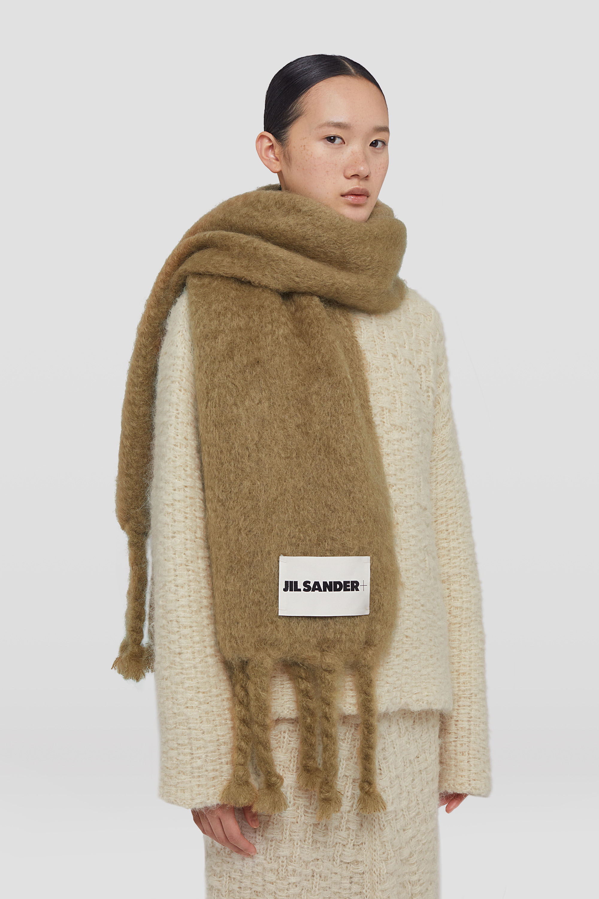 Wide Wool Blend Scarf - Scarves - Image 2