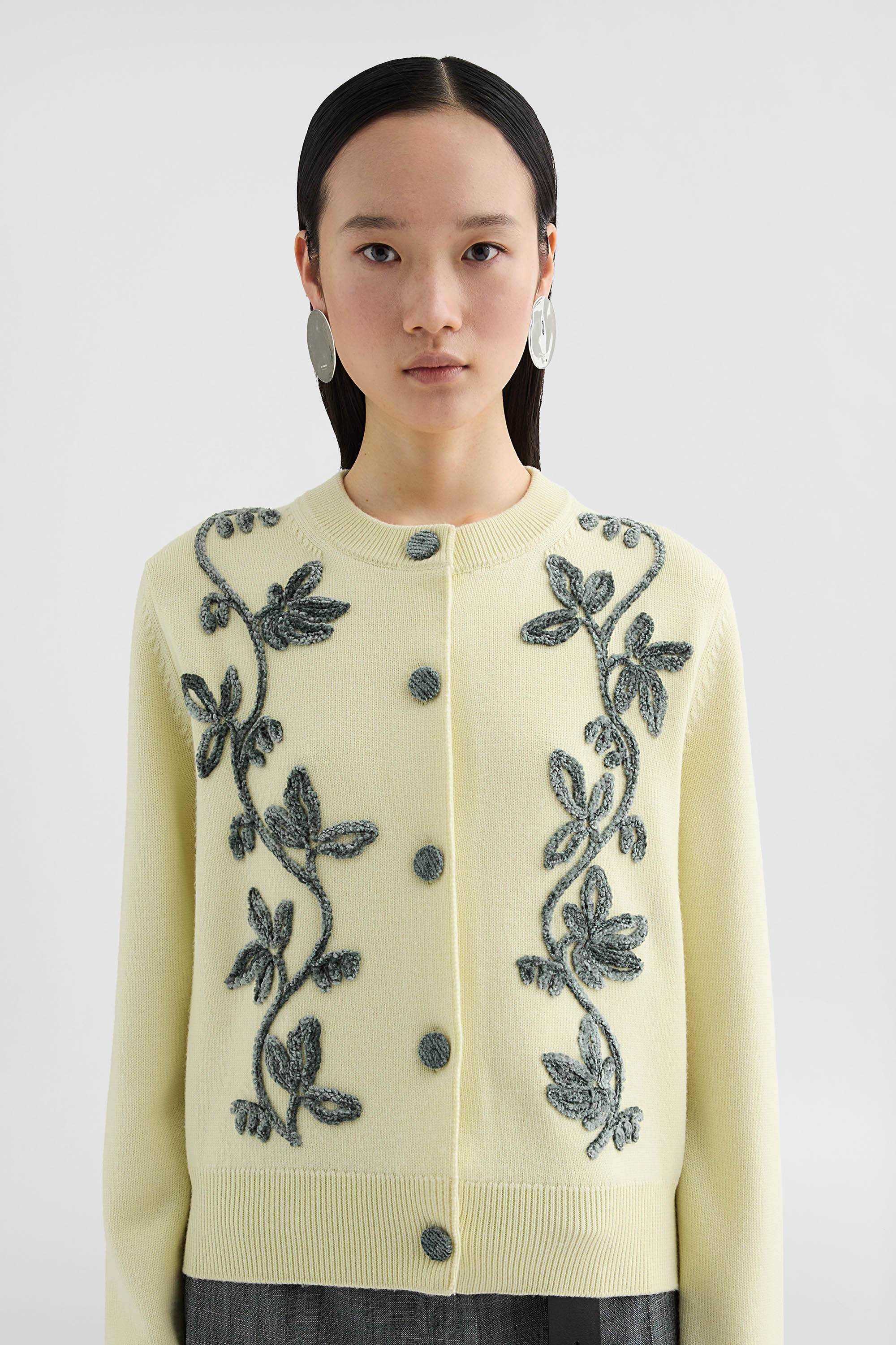 Wool Blend Embroidered Cardigan - Cardigans - Image 5