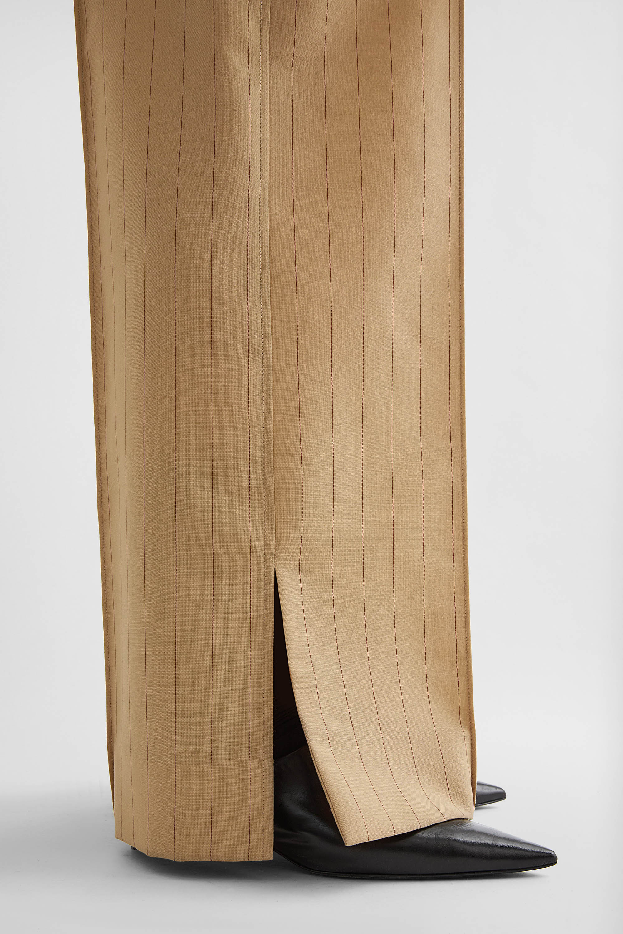 Wool Blend Pinstripe Trousers - Trousers - Image 5