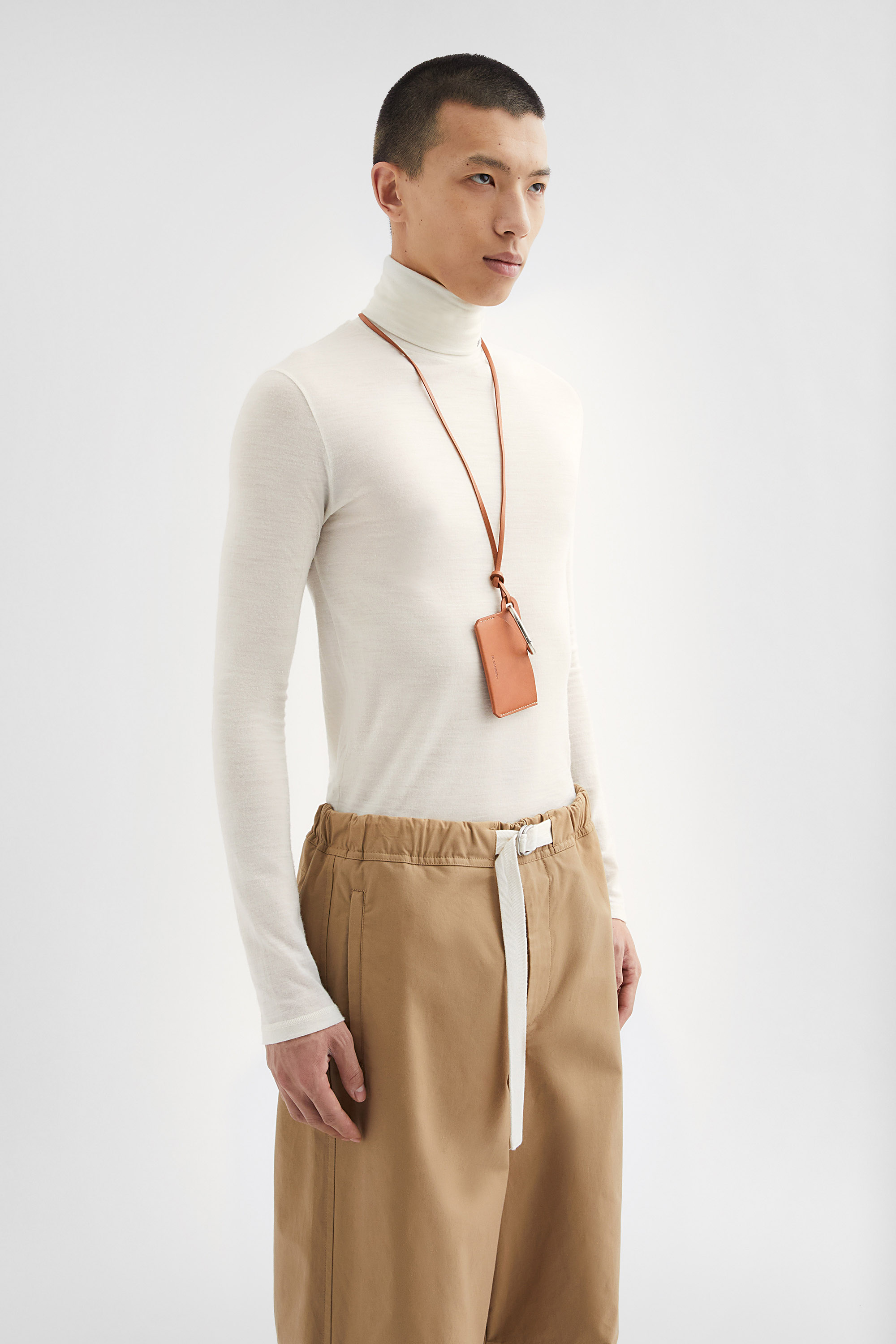 Lightweight Wool Blend High-Neck T-Shirt - T-shirts - Image 2
