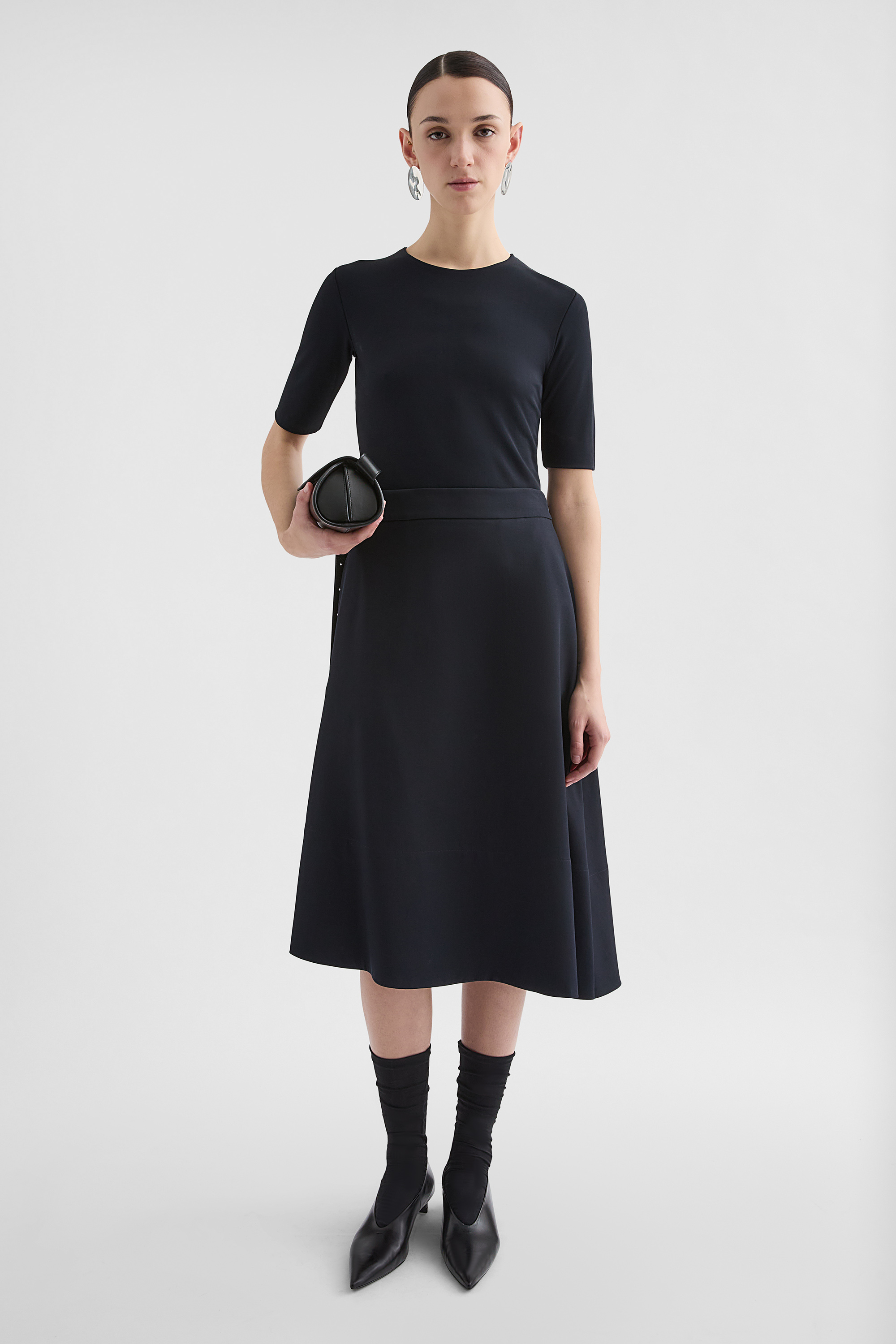 Lightweight Wool Gabardine Asymmetrical Skirt - Skirts - Image 1