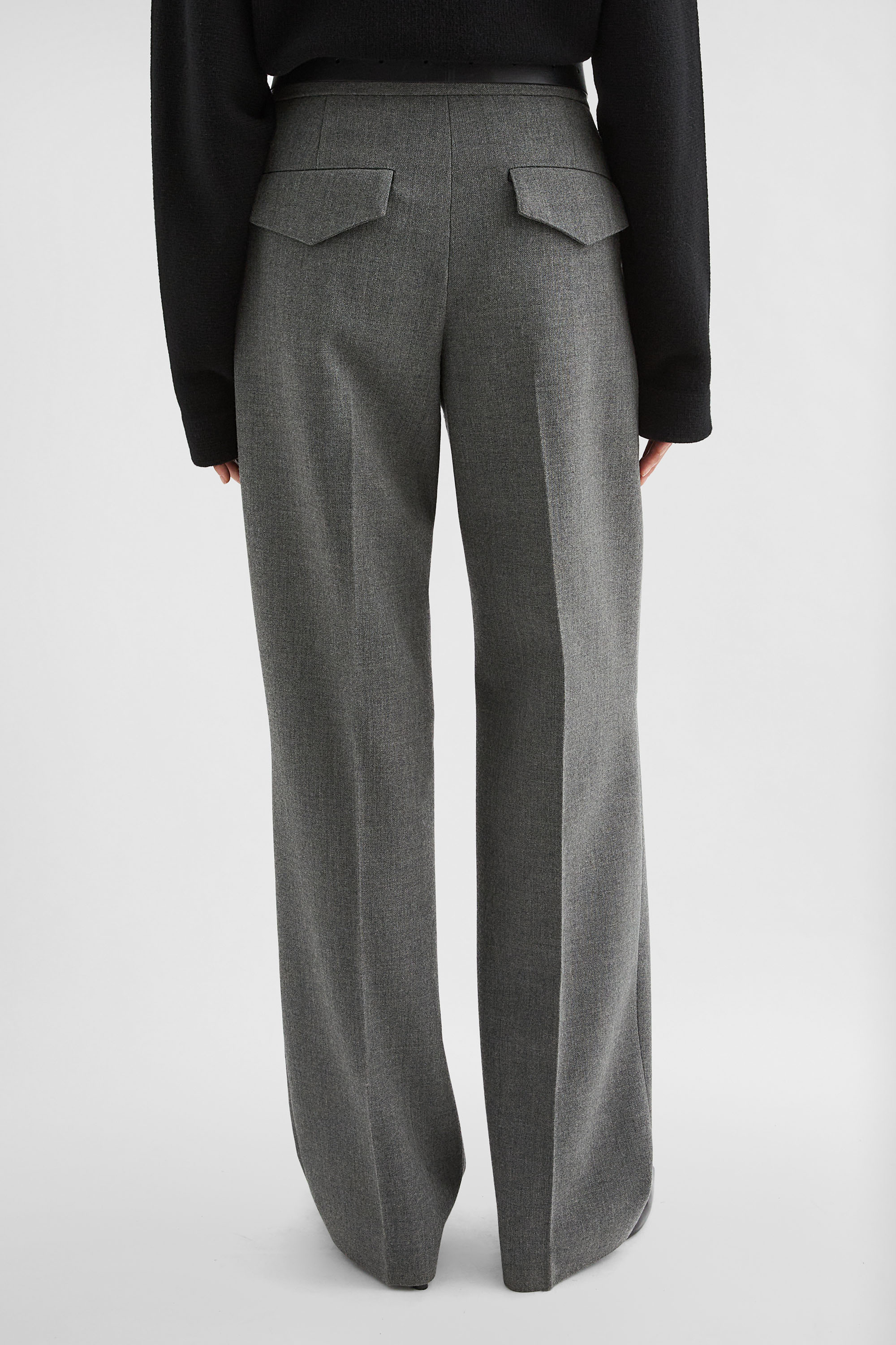 Wool Canvas Tailored Trousers - Trousers - Image 4