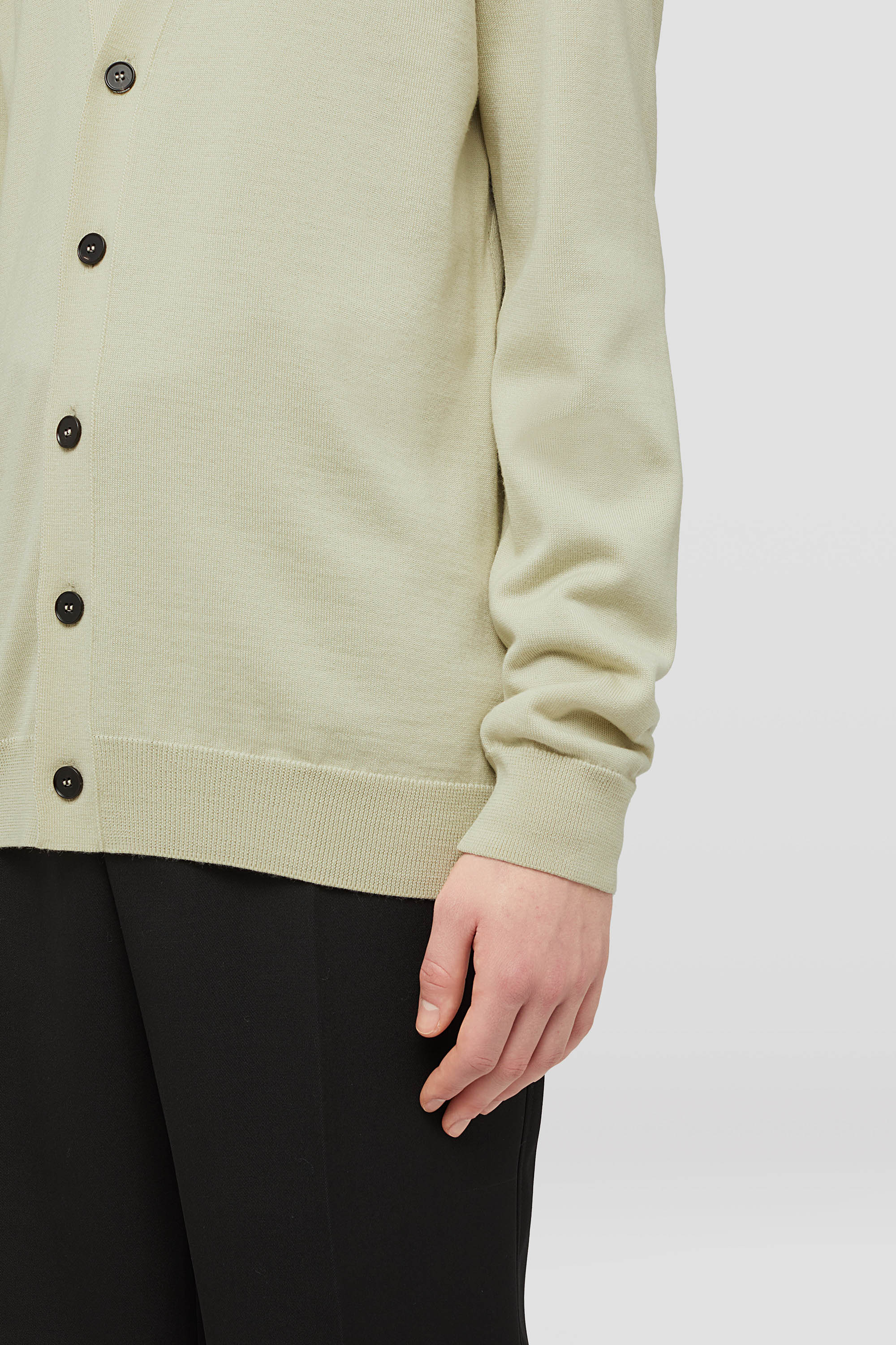 Wool V-Neck Cardigan - Cardigans - Image 3