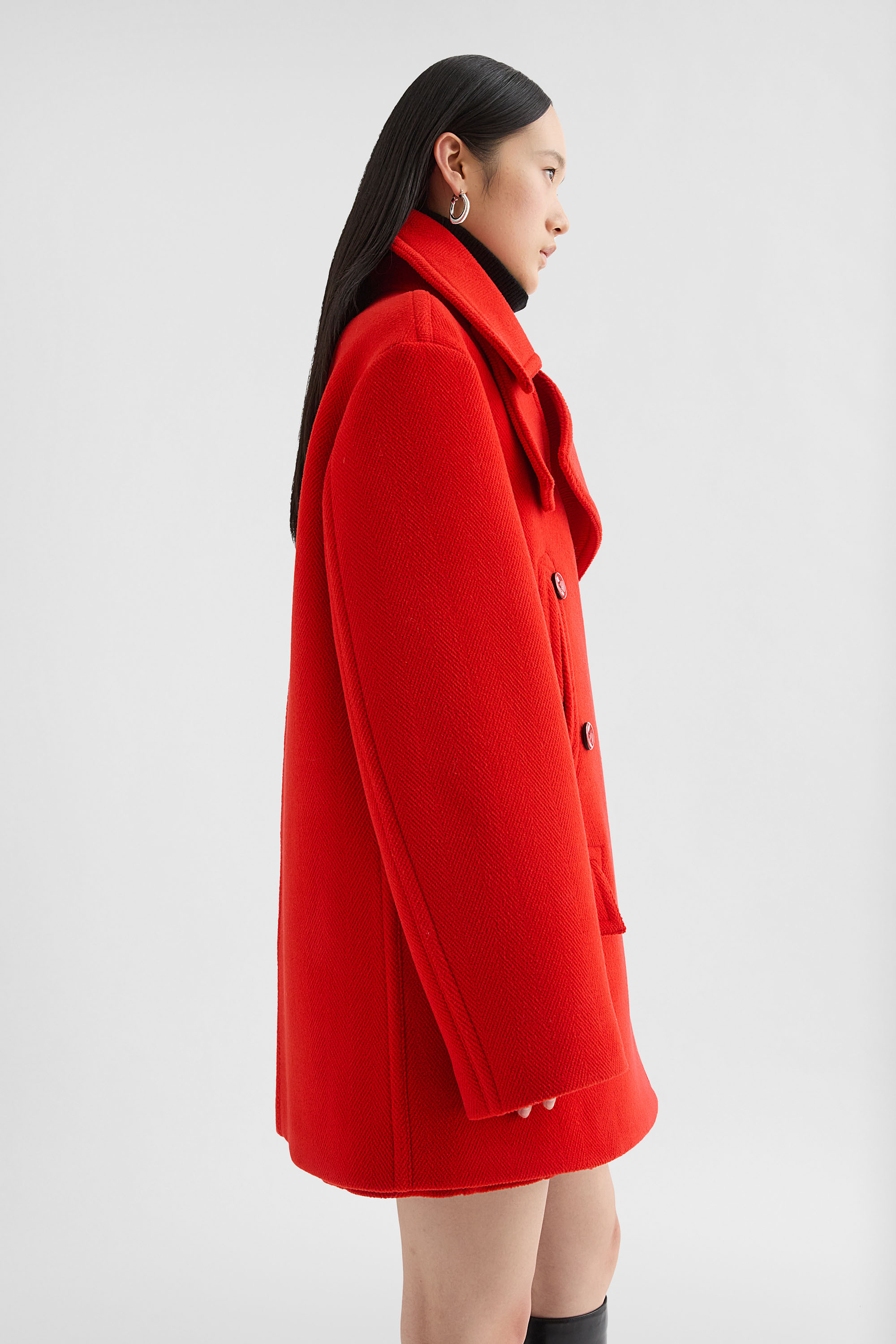 Manteau en laine à chevrons - Vestes - Image 2