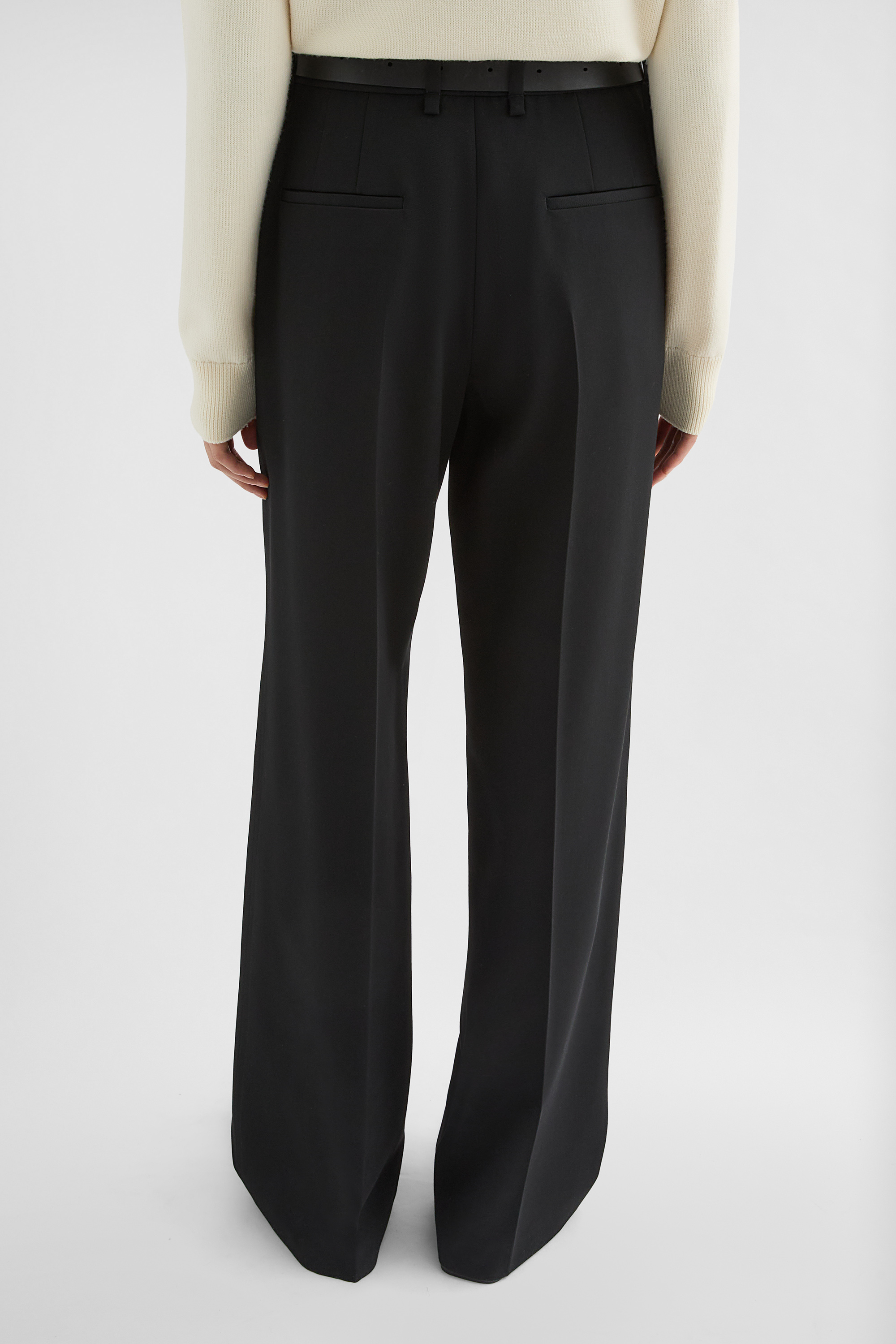 Wool Gabardine Tailored Trousers - Trousers - Image 4