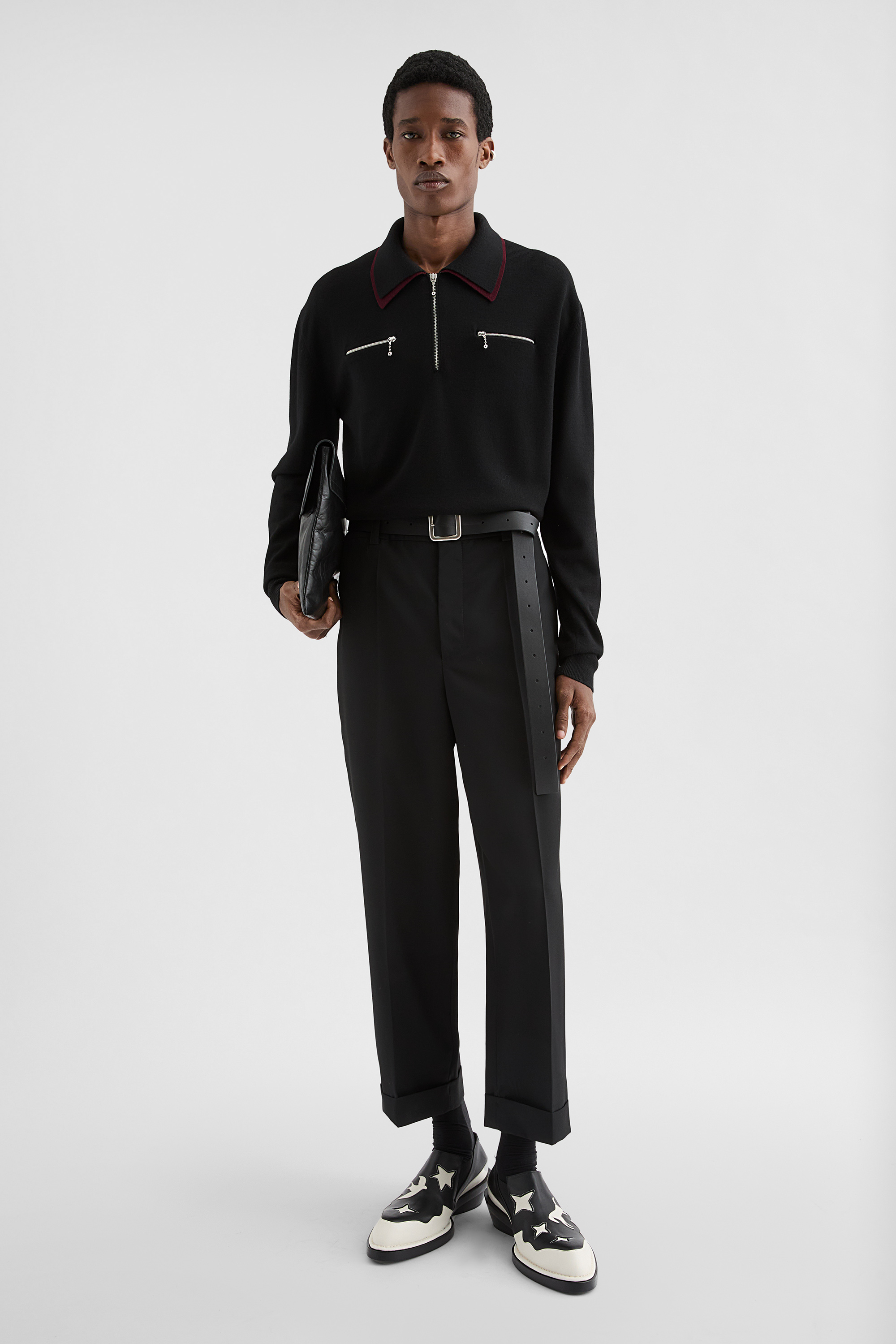 Lightweight Wool Polo Sweater - Sweaters - Image 1