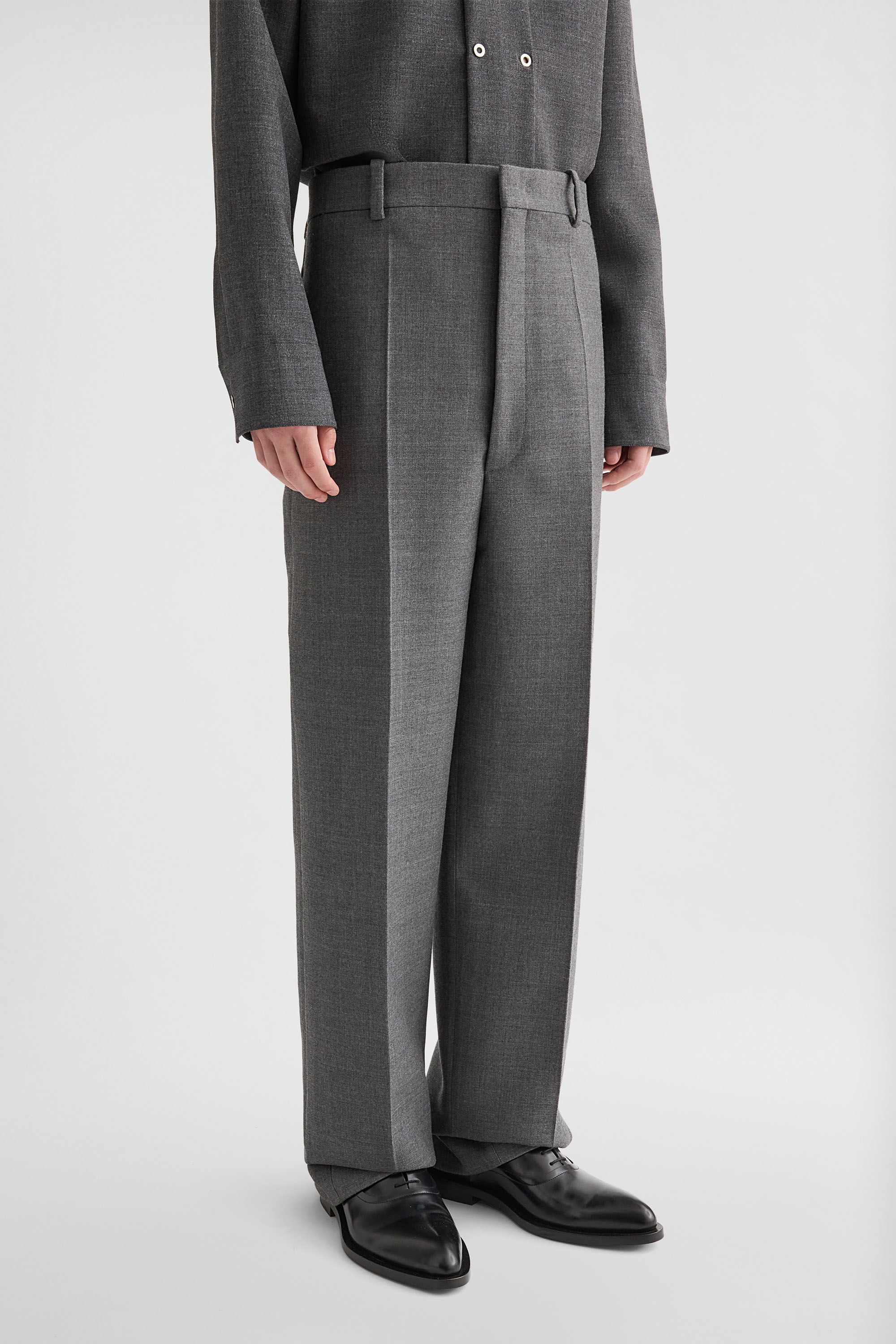 Wool Gabardine Trousers - Trousers - Image 3