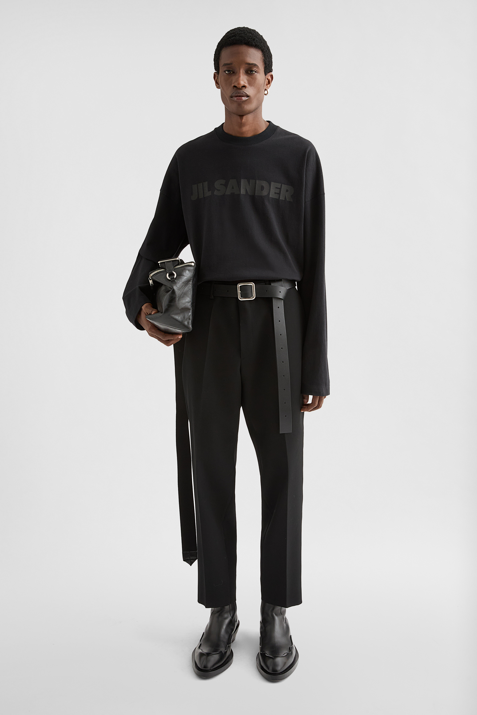 Wool Gabardine Tapered Trousers - Trousers - Image 1