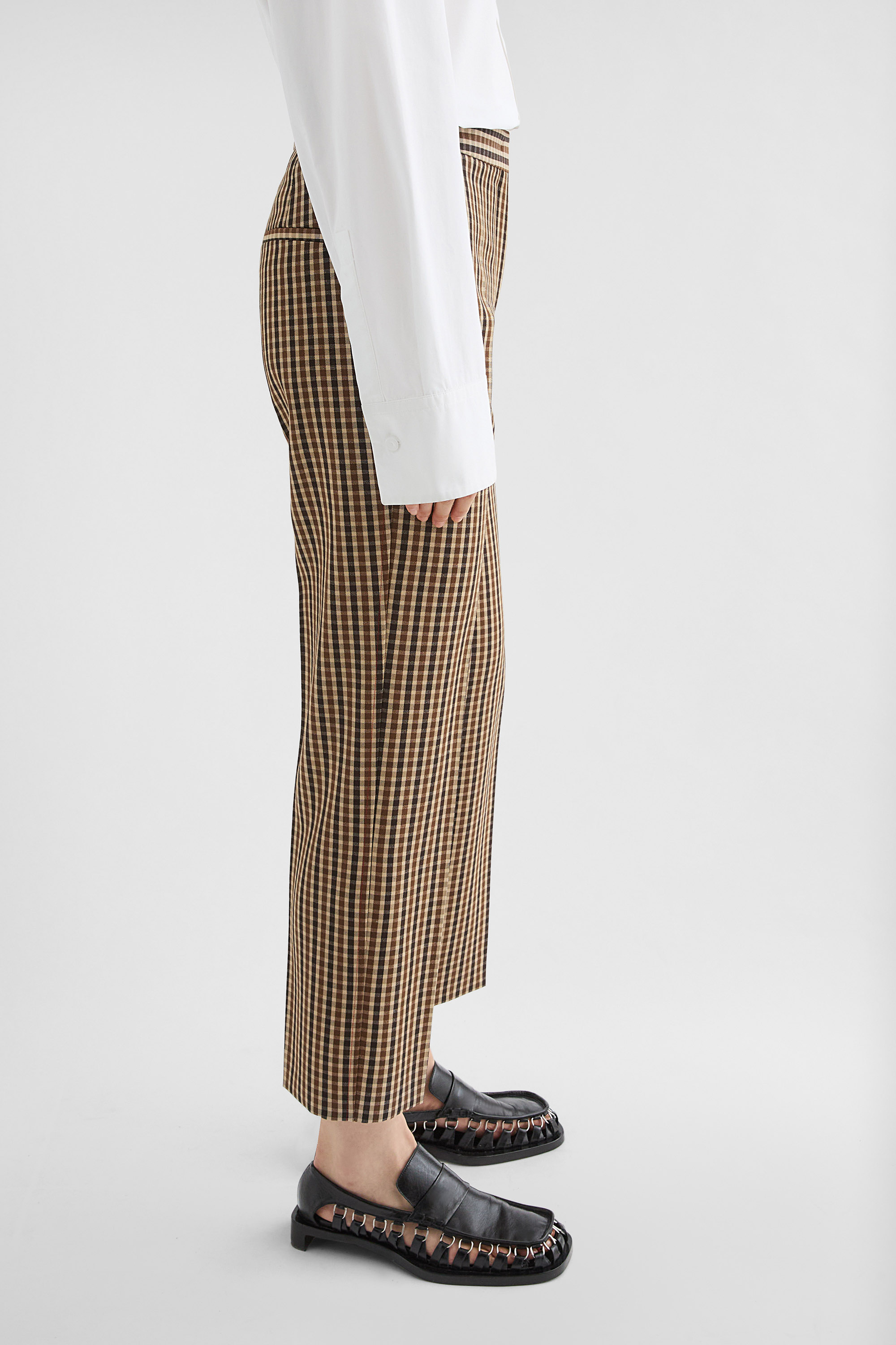 Wool Canvas Tailored Trousers - Trousers - Image 3