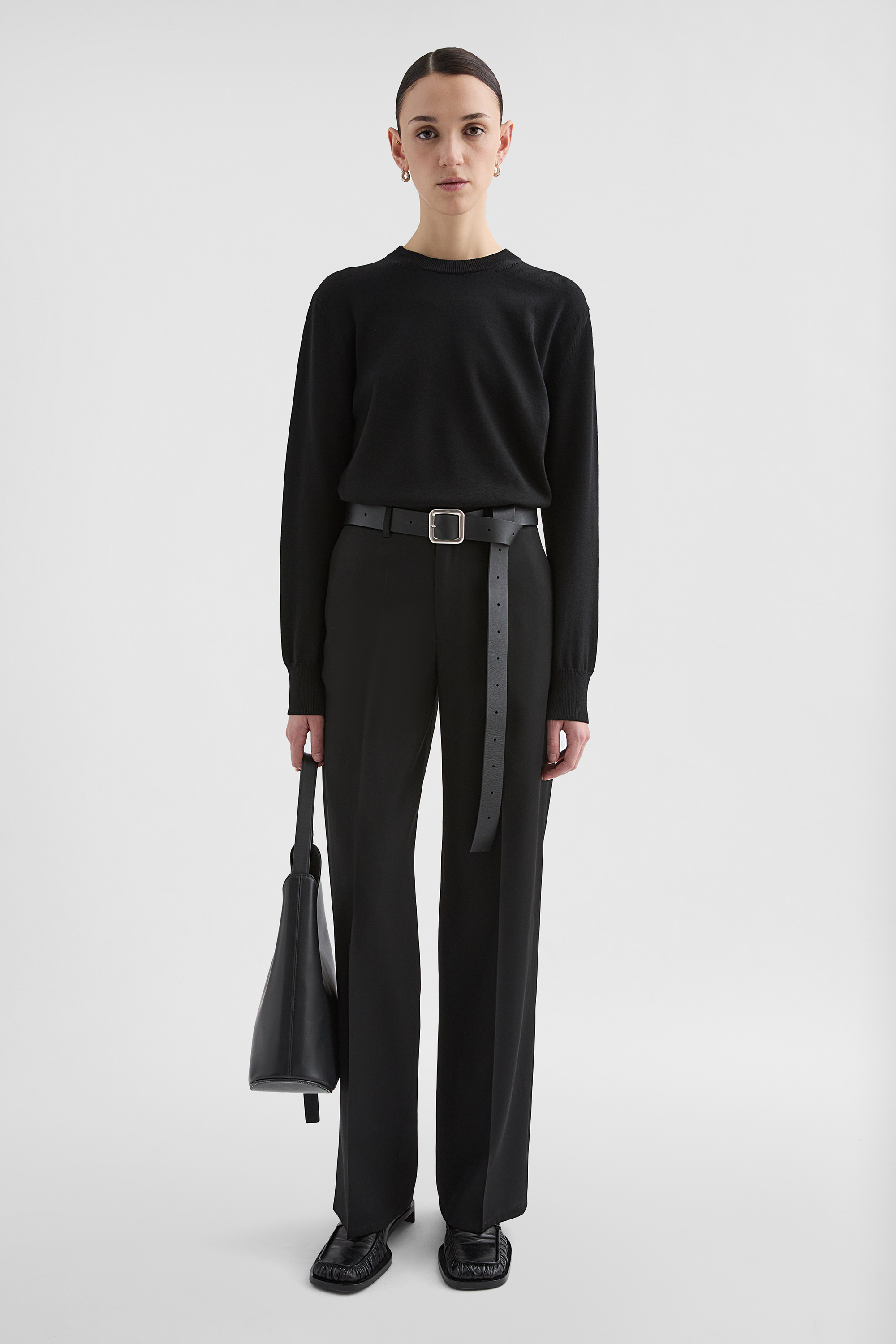 Lightweight Wool Gabardine Trousers - Trousers - Image 1