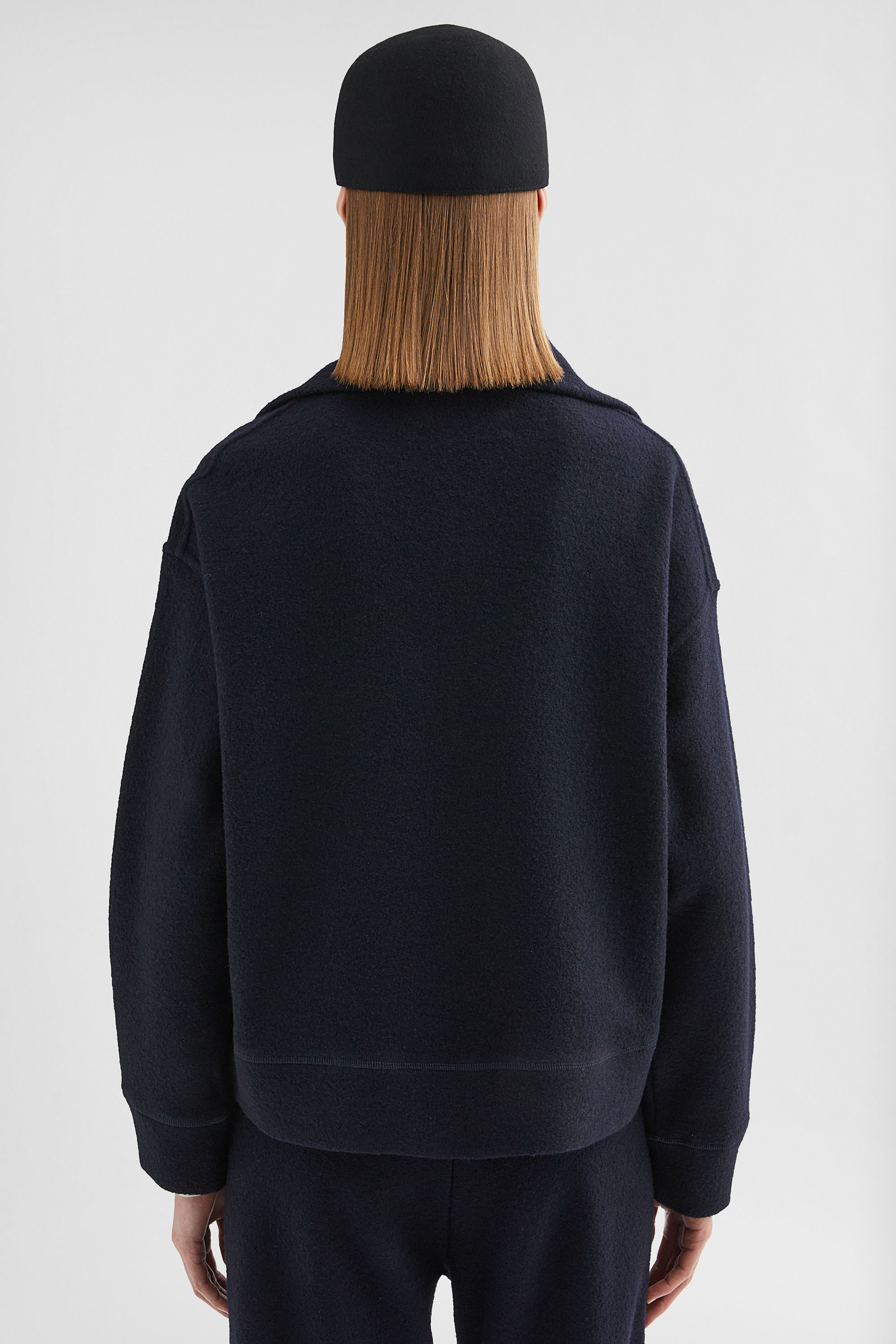Felt Wool Zip-Up Sweater - Sweatshirts - Image 4
