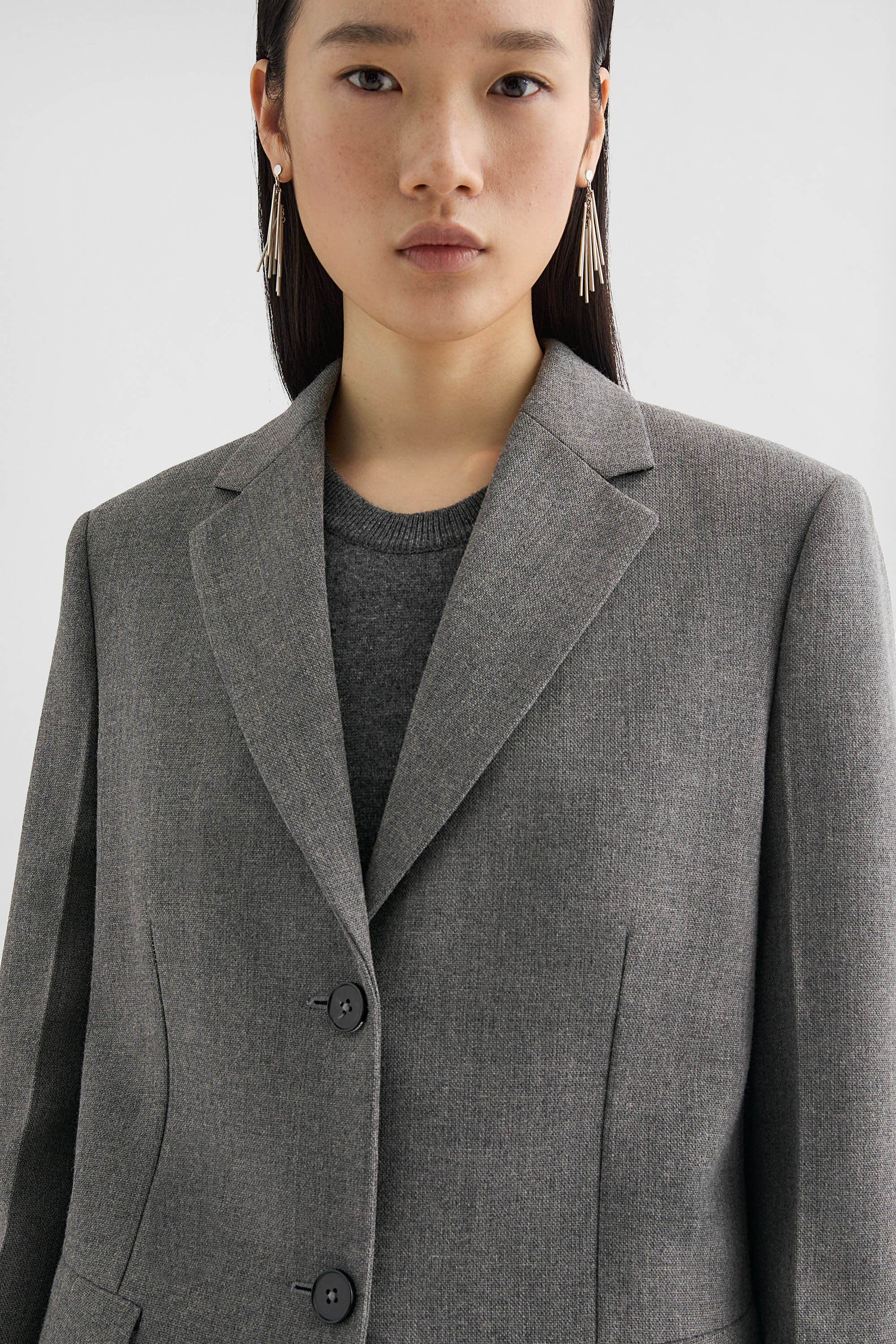 Wool Canvas Tailored Jacket - Jackets - Image 3