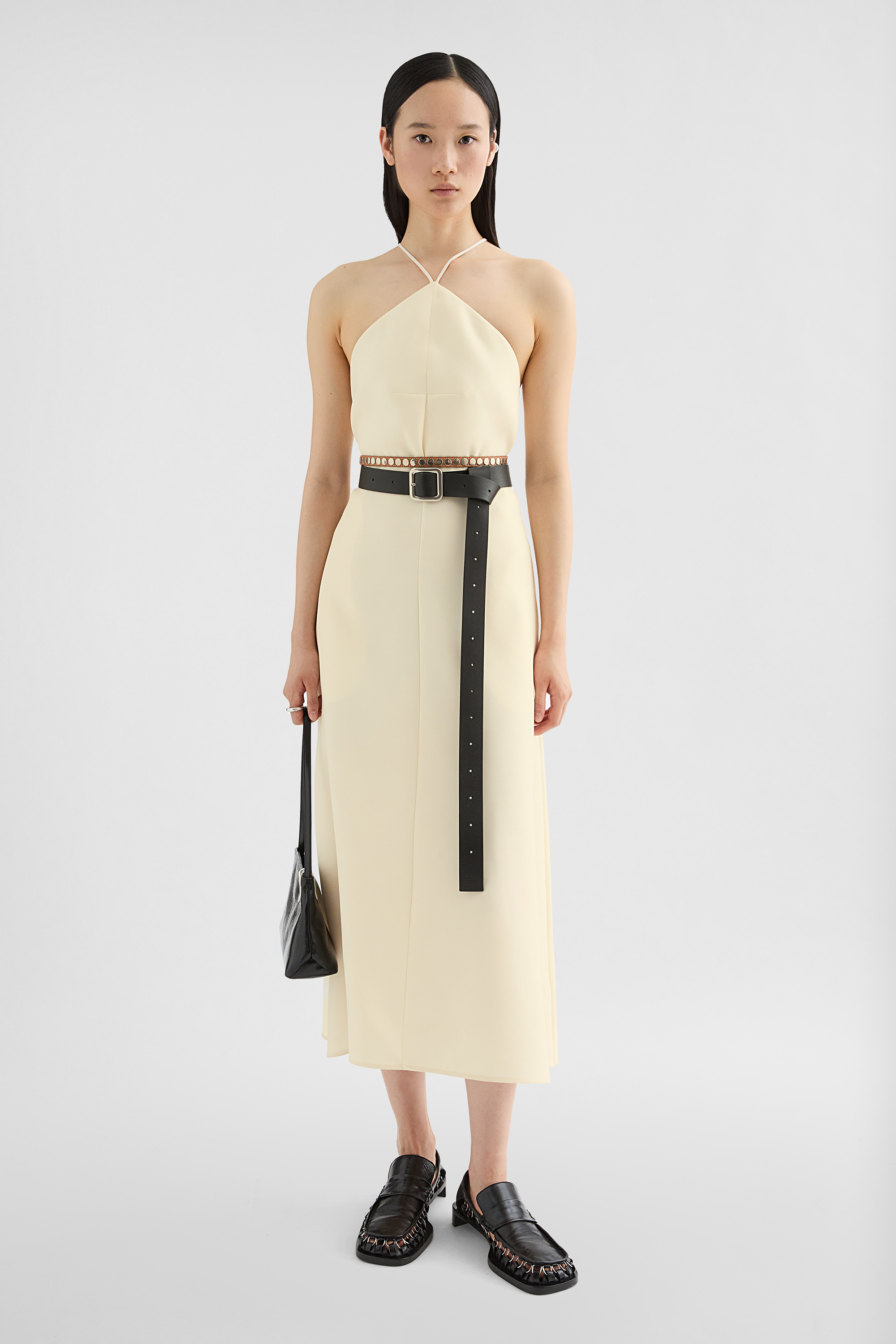 Neckholder-Kleid aus leichter Wollmischung - Kleider - Image 1