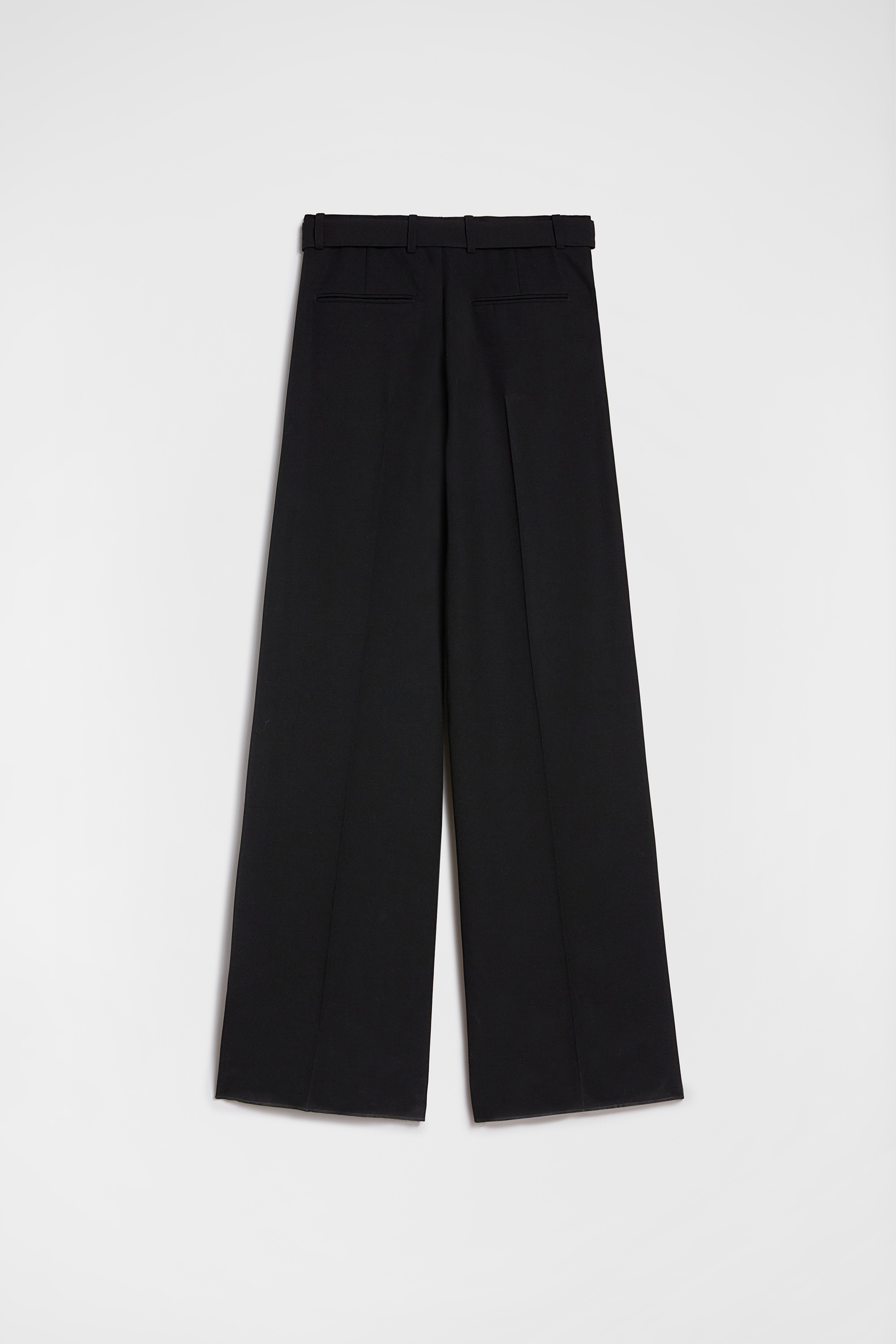 Wool Gabardine Belted Trousers - Trousers - Image 8