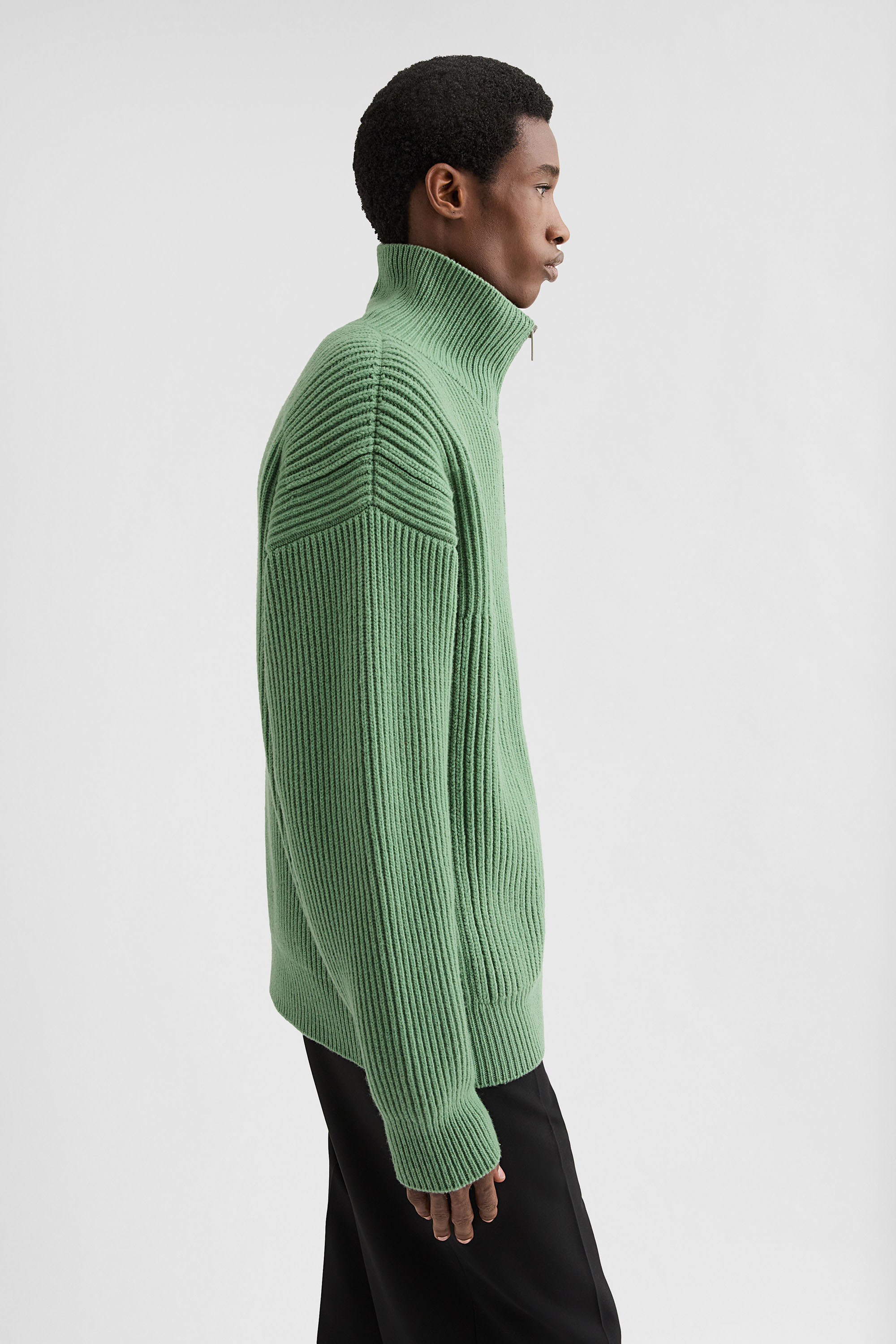 Wool Zip-Up Cardigan - Cardigans - Image 2
